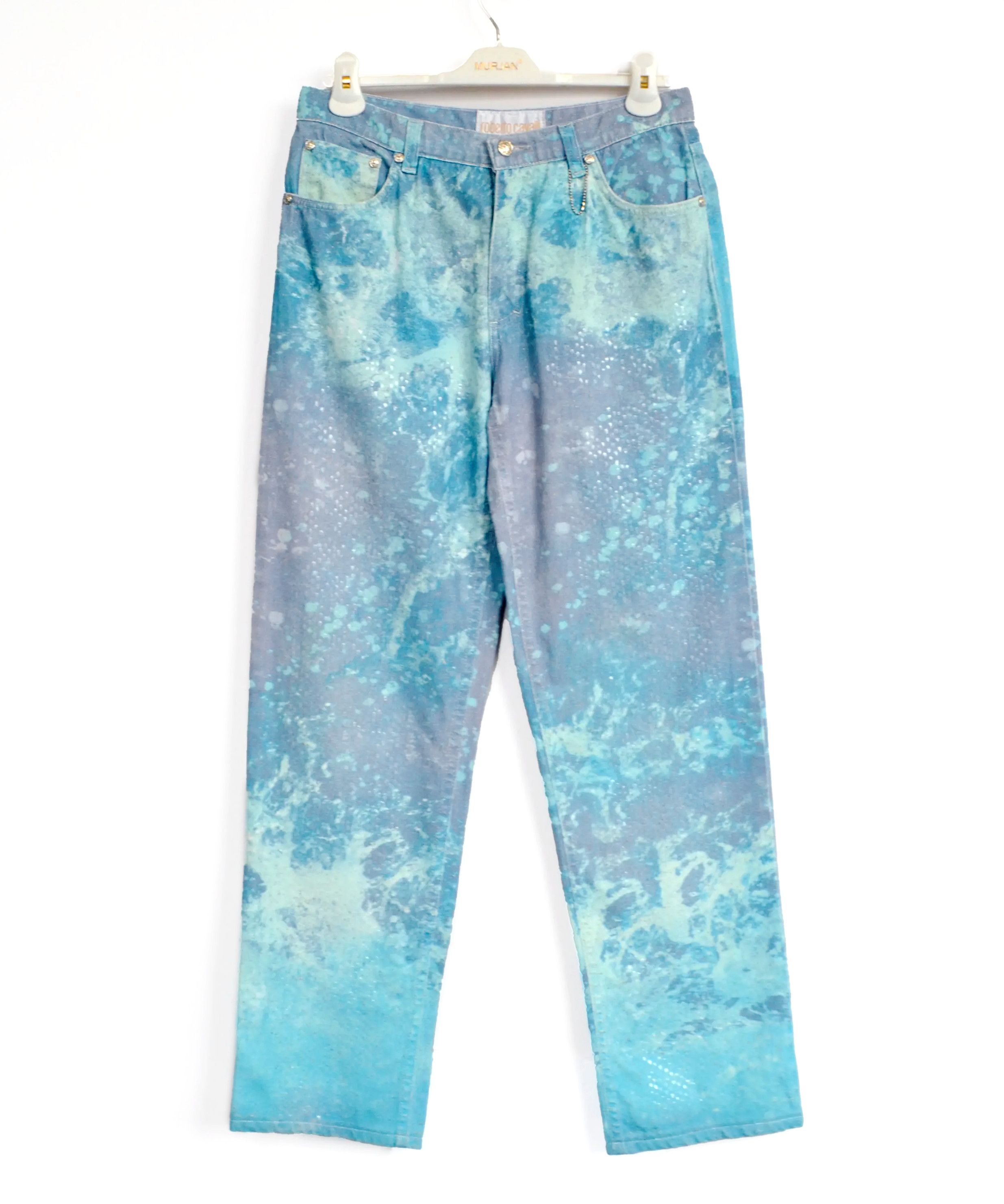 Roberto Cavalli Jeans Pants Scale Blue Purple Vintage '99