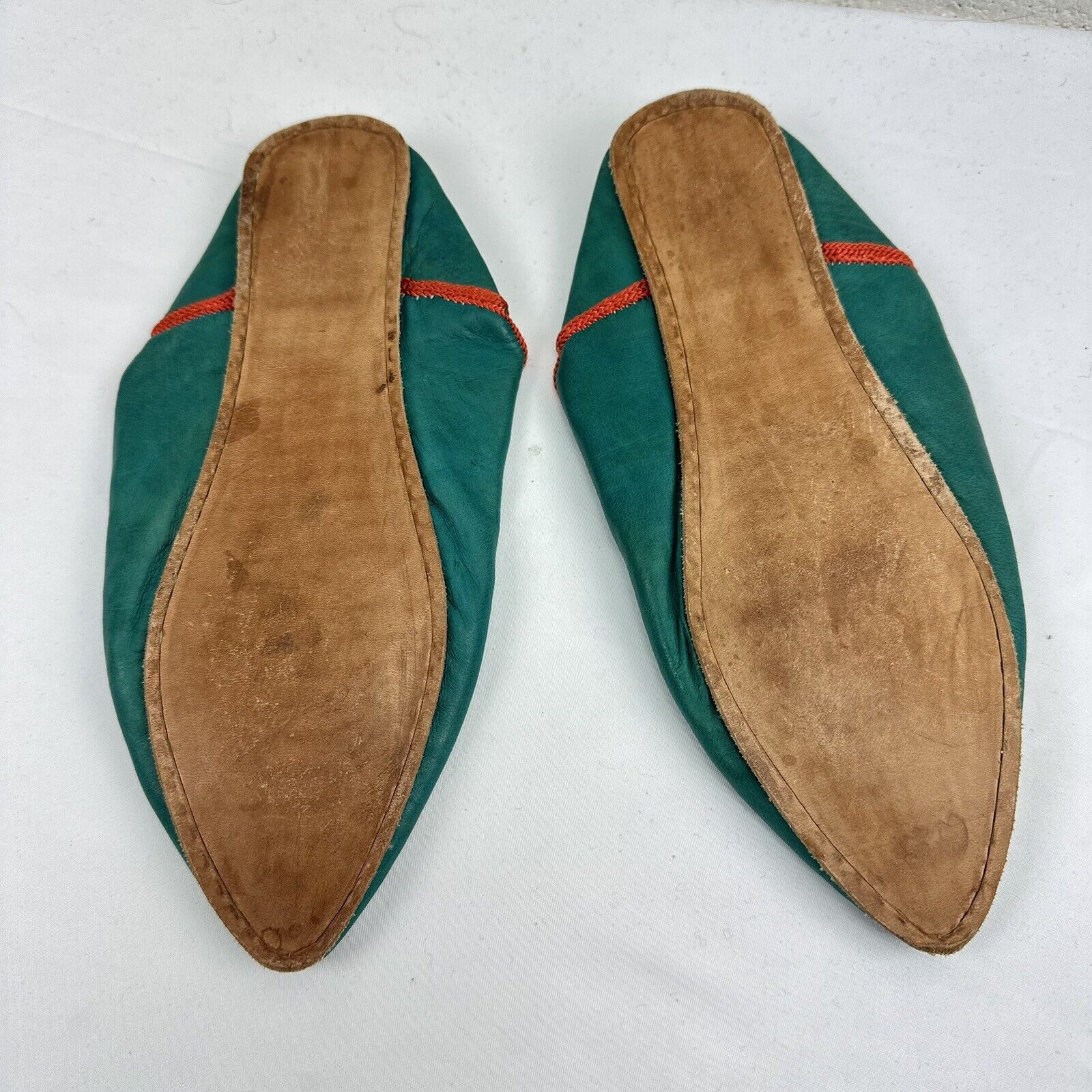 Handmade MOROCCAN TRADITIONAL HANDMADE SHEEP SKIN LEATHER Mules Sz6.5 Size US 6.5 / IT 36.5 - 2 Thumbnail