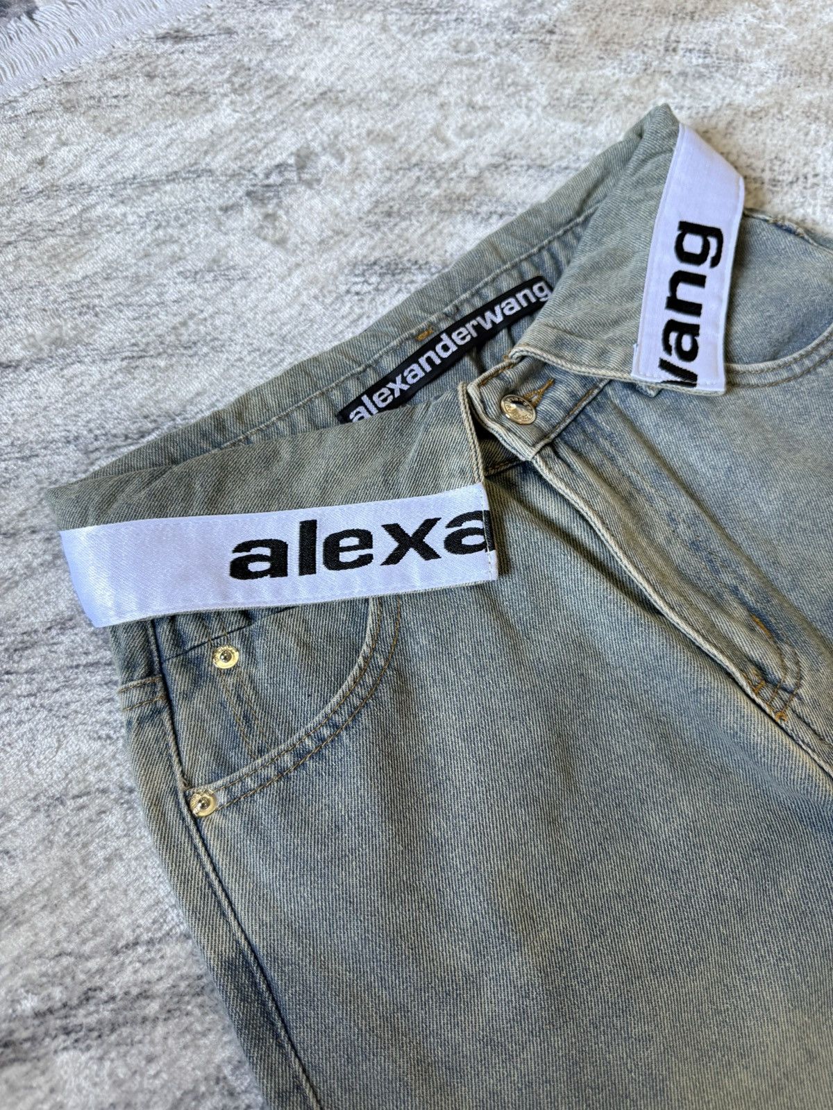 Alexander Wang Alexander Wang Trompe L’oeil Collar Waist Baggy Loose Jeans Size US 27 - 12 Thumbnail