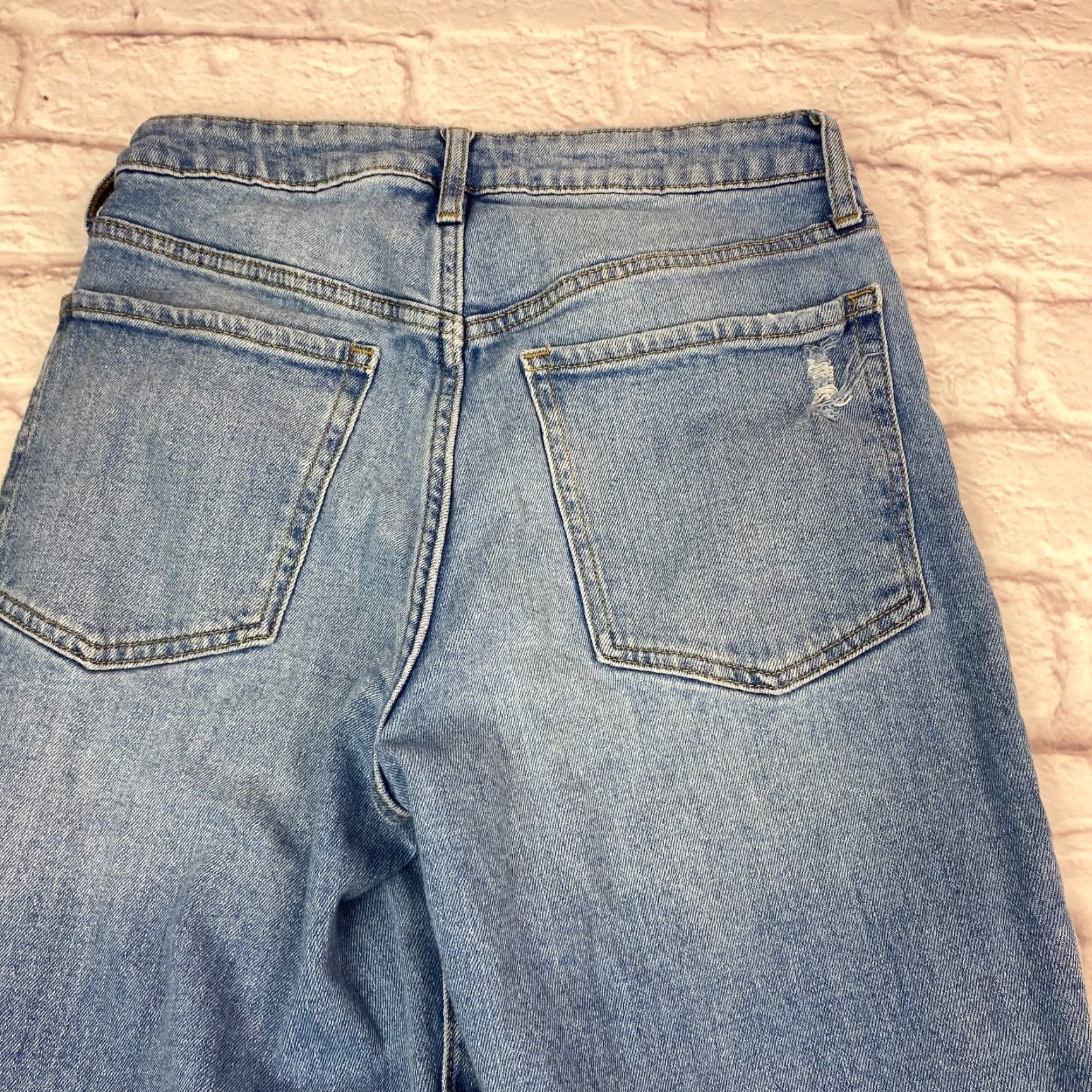 Old Navy VINTAGE Old Navy Womens OG High Rise Straight Jeans Blue Distressed Raw Hem Size 6 Size 28" / US 6 / IT 42 - 5 Thumbnail