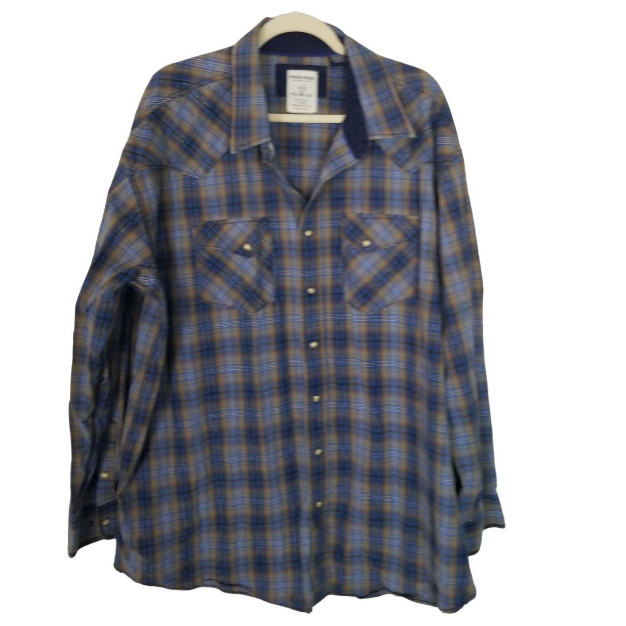 Panhandle Slim Panhandle Slim X Rough Stock Mens XXL Blue Plaid Button ...