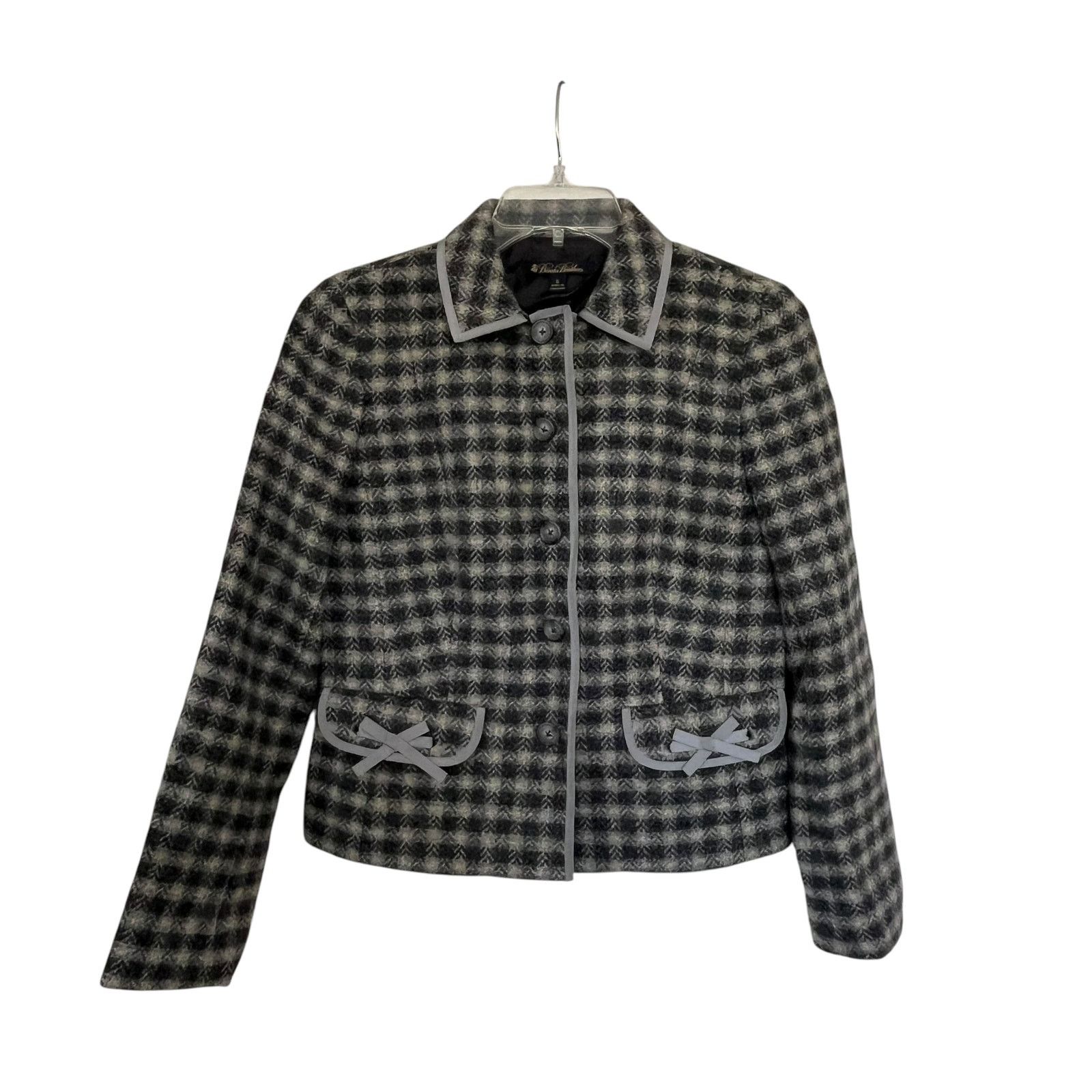 Brooks Brothers Brooks Brothers Gray Plaid Women’s Wool Collared Jacket Size M / US 6-8 / IT 42-44 - 1 Thumbnail