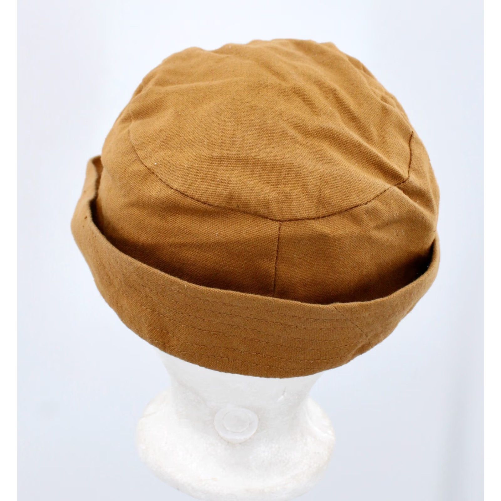 Vintage VTG 1930s Brown Duck Canvas Hunting Cap Sz 7 1/8 Hat 30s Cap Mens Brown Duck Canvas 1930s Hat Size 7 1/8 Mens Size ONE SIZE - 4 Thumbnail