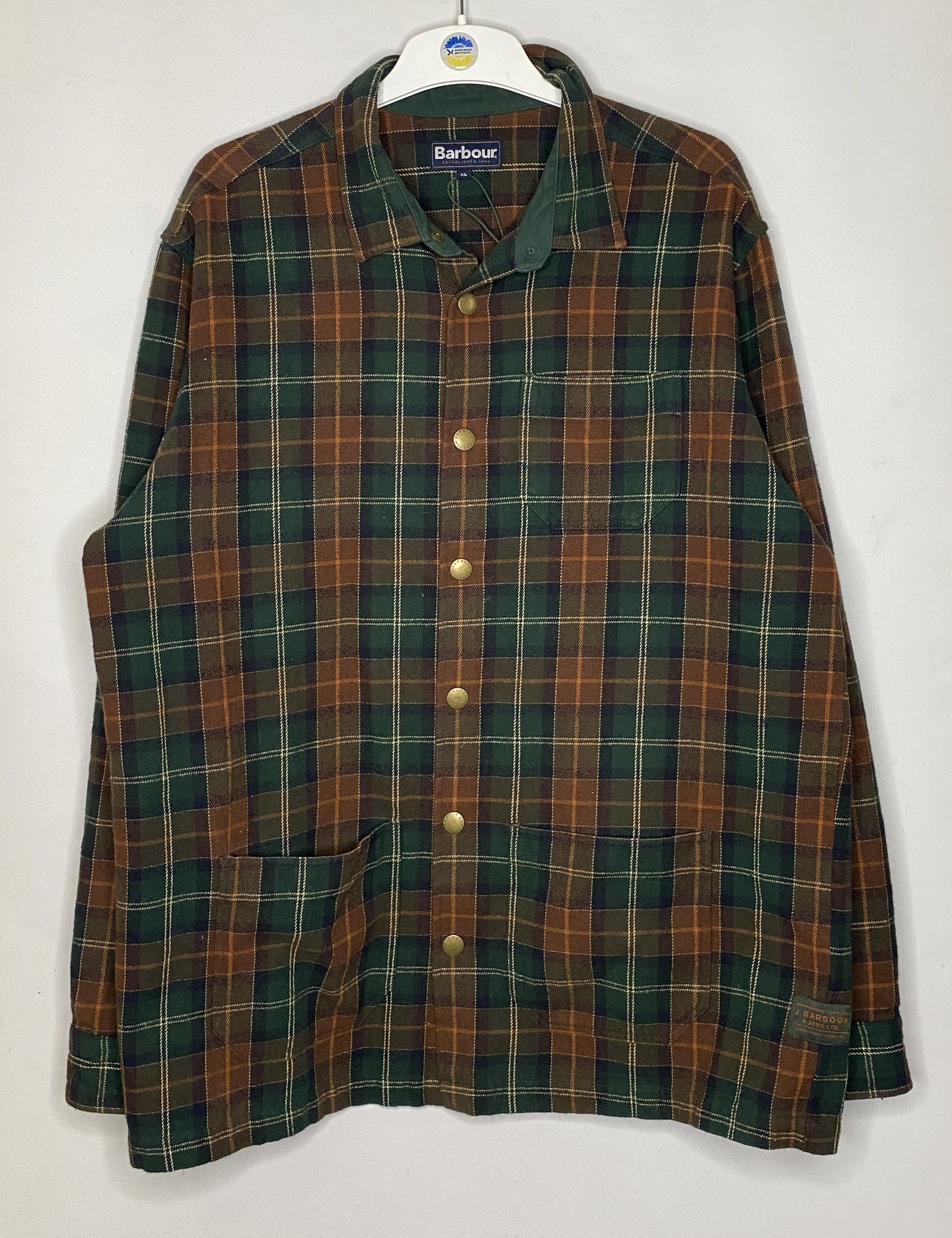 BARBOUR MENS CAREW STRETCH COTTON BUTTON OVERSHIRT JACKET