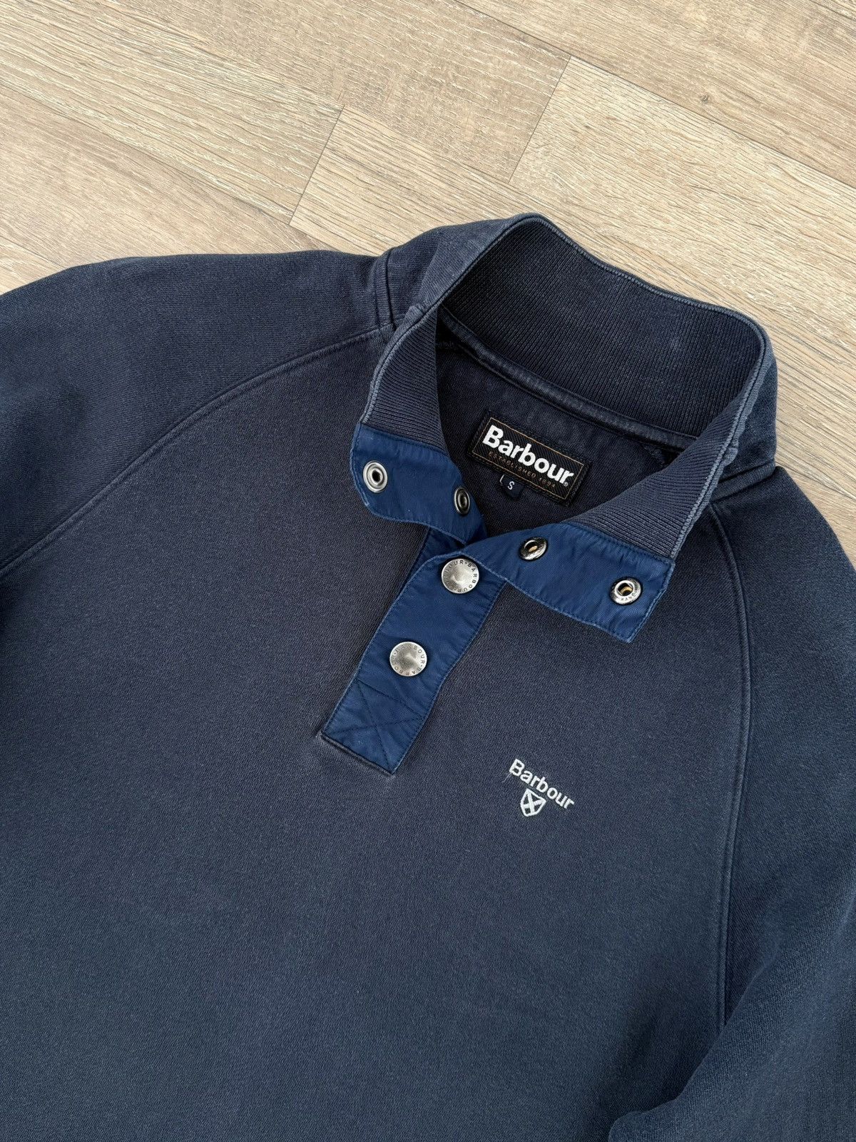 Barbour Vintage Barbour England Navy Pullover 1/4 Rare Sweatshirt Size US S / EU 44-46 / 1 - 5 Thumbnail