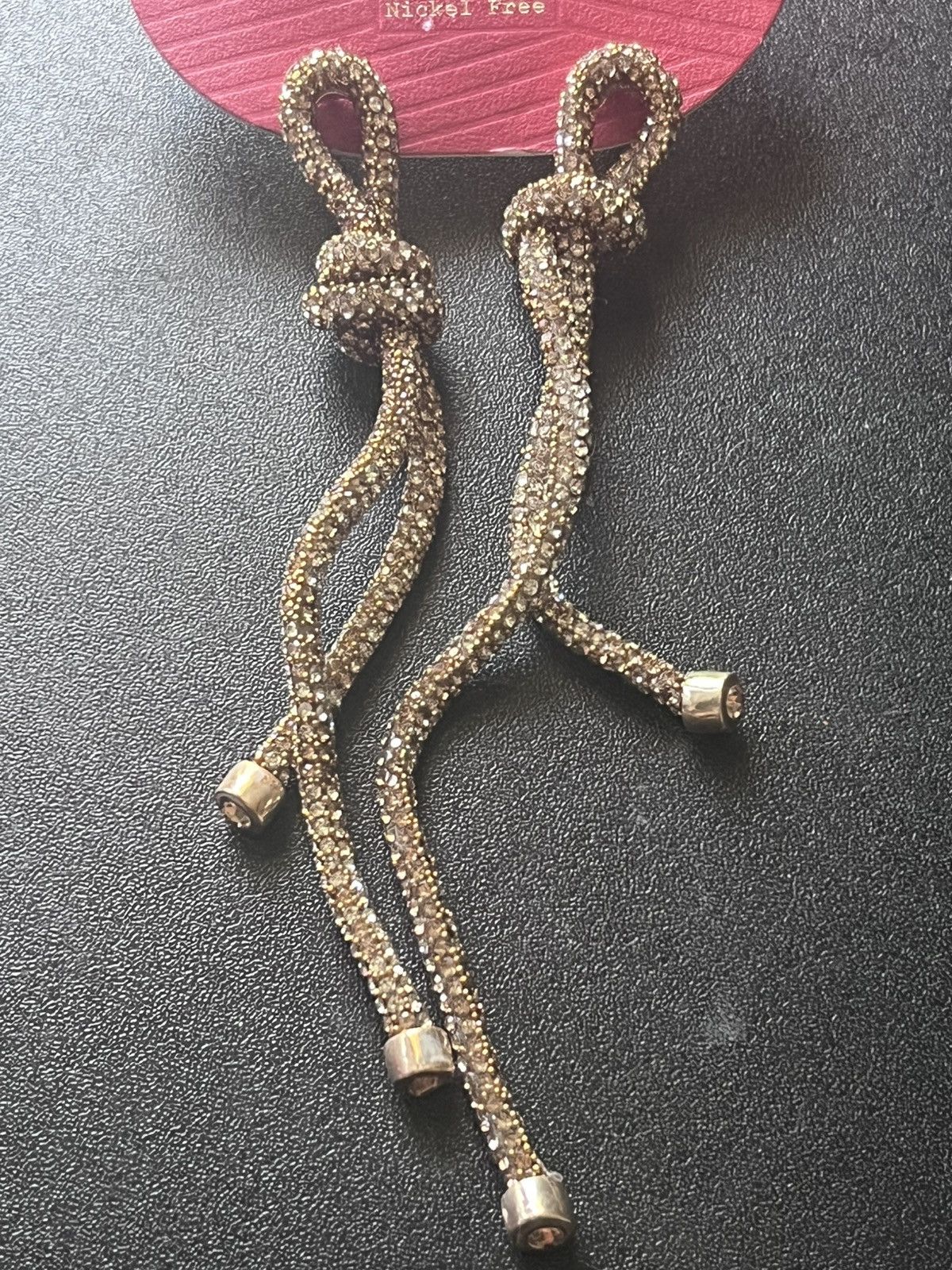Other A New Day Rhinestone Pave Knotted Rope Gold Tone Earrings Size ONE SIZE - 2 Thumbnail