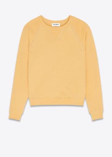 image of Saint Laurent Paris Oc11Z0124 Raglan Sweatshirt In Yellow, Men's (Size Medium)