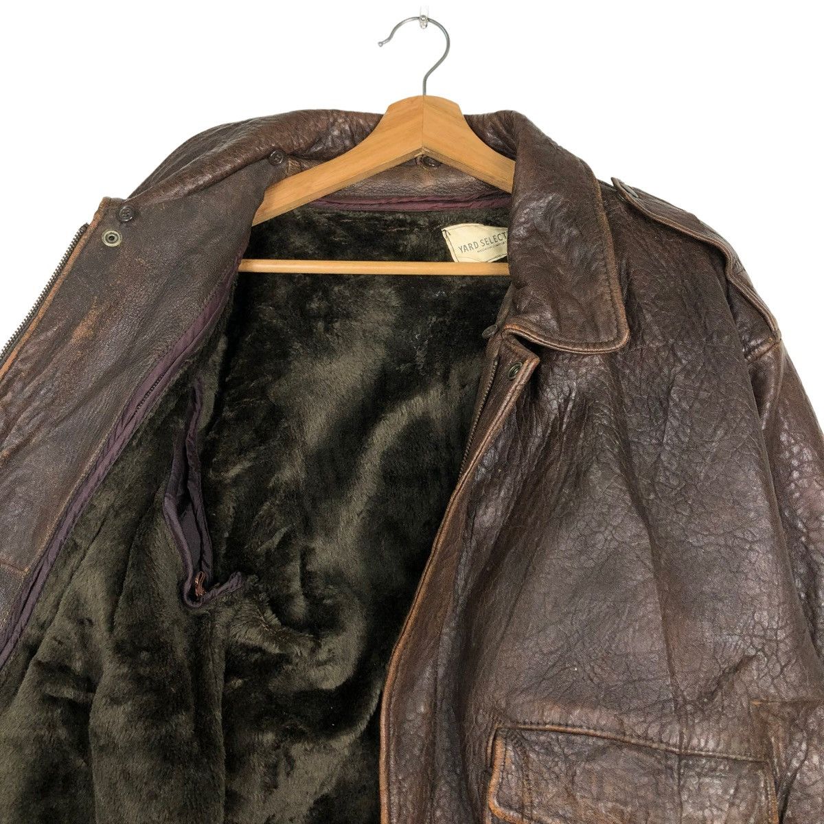 Genuine Leather 🔥VINTAGE FLY LEATHER JACKET YARD SELECTION ISSEY MIYAKE Size US M / EU 48-50 / 2 - 12 Thumbnail