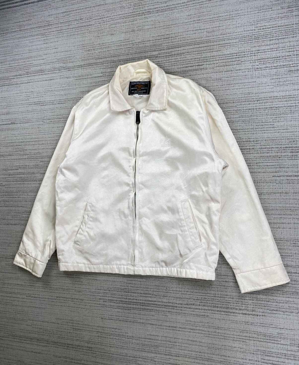 Alpha Industries 🔥RARE Vintage Alpha Industries White Bomber Jacket Size US M / EU 48-50 / 2 - 4 Thumbnail