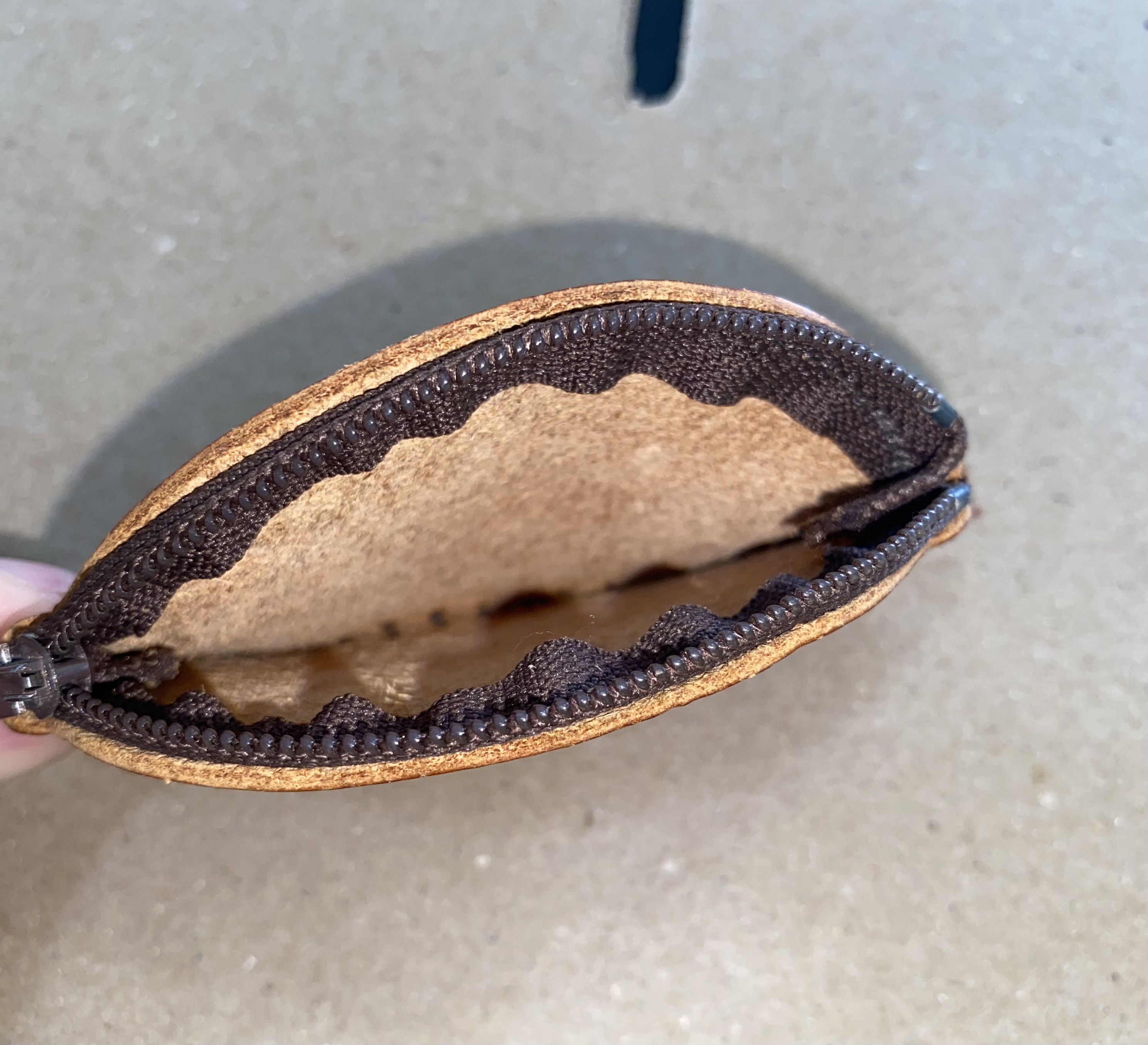 Leather × Vintage vintage rare Genuine Leather Zip Coin Purse Money Card Bag Size ONE SIZE - 4 Thumbnail