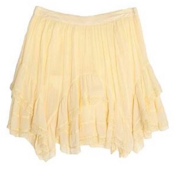 Ulla Johnson Ulla Johnson Pale Yellow Tiered Mini Skirt Size 27" / US 4 / IT 40 - 2 Thumbnail