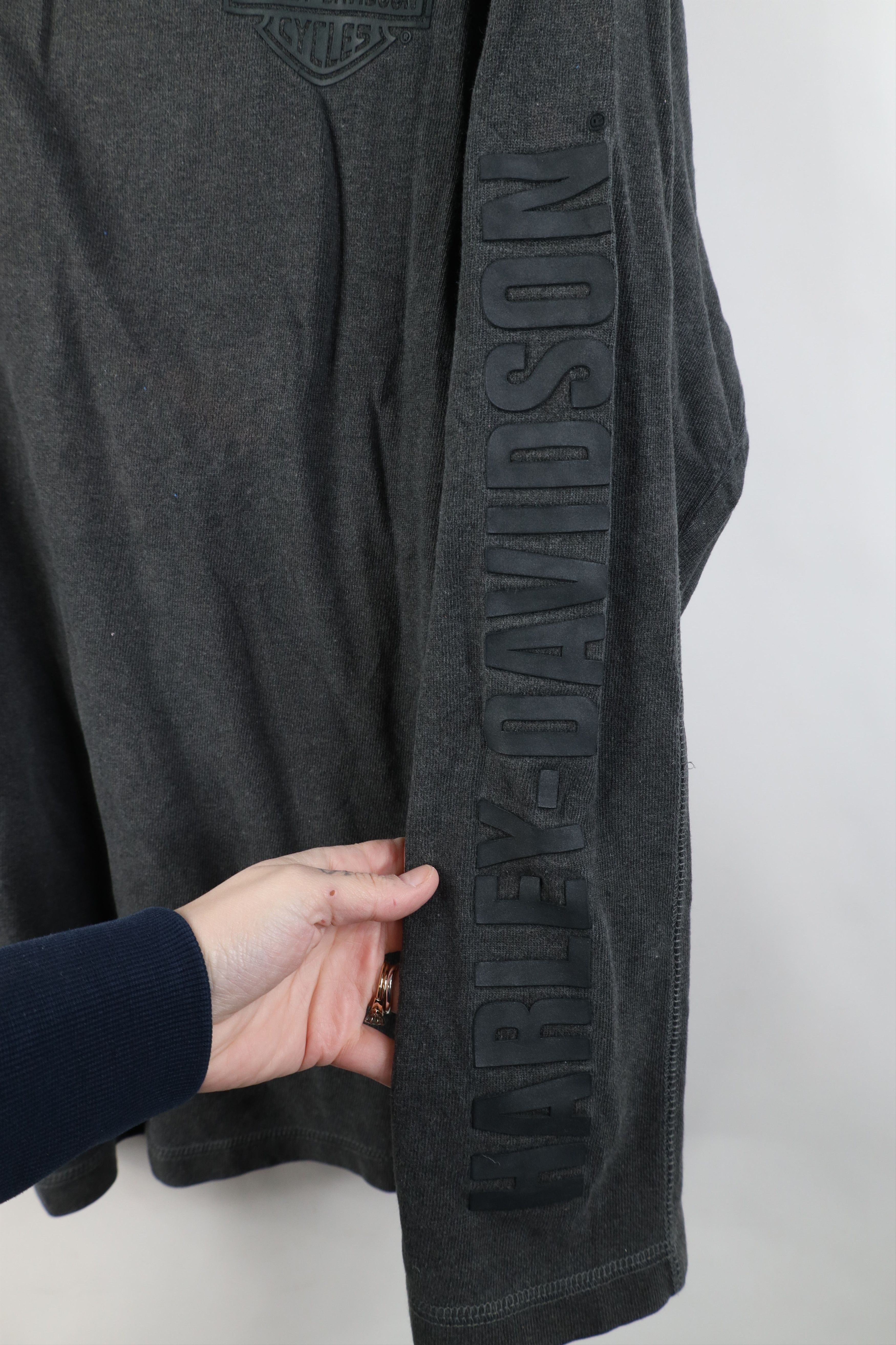 Harley Davidson Vintage 90s Harley Davidson Heavy Knit Long Sleeve T-Shirt Size US L / EU 52-54 / 3 - 4 Thumbnail