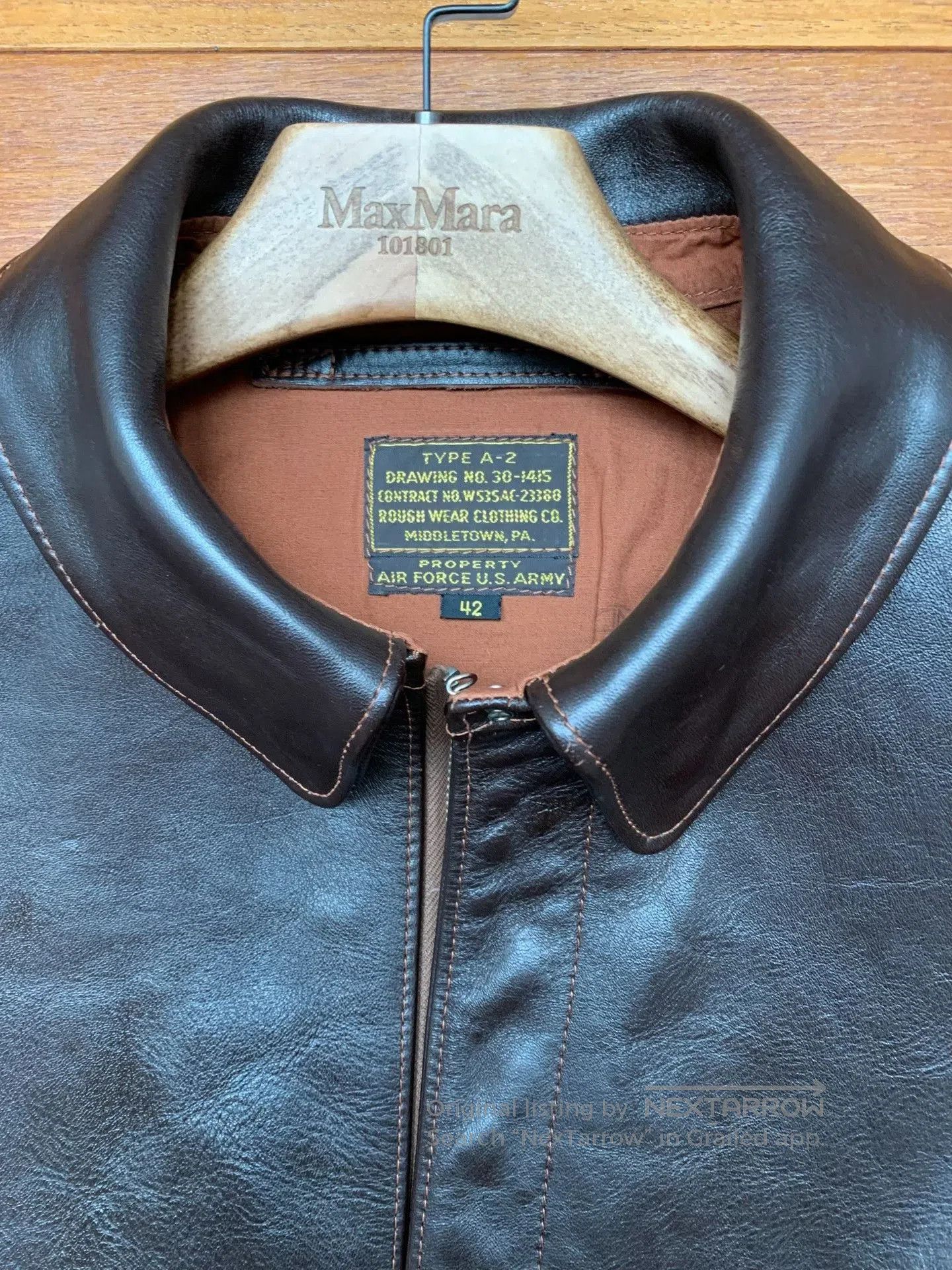 Japanese Brand THE FEW 10th Anniv A-2 Horsehide Jacket. Size US XS / EU 42 / 0 - 2 Thumbnail