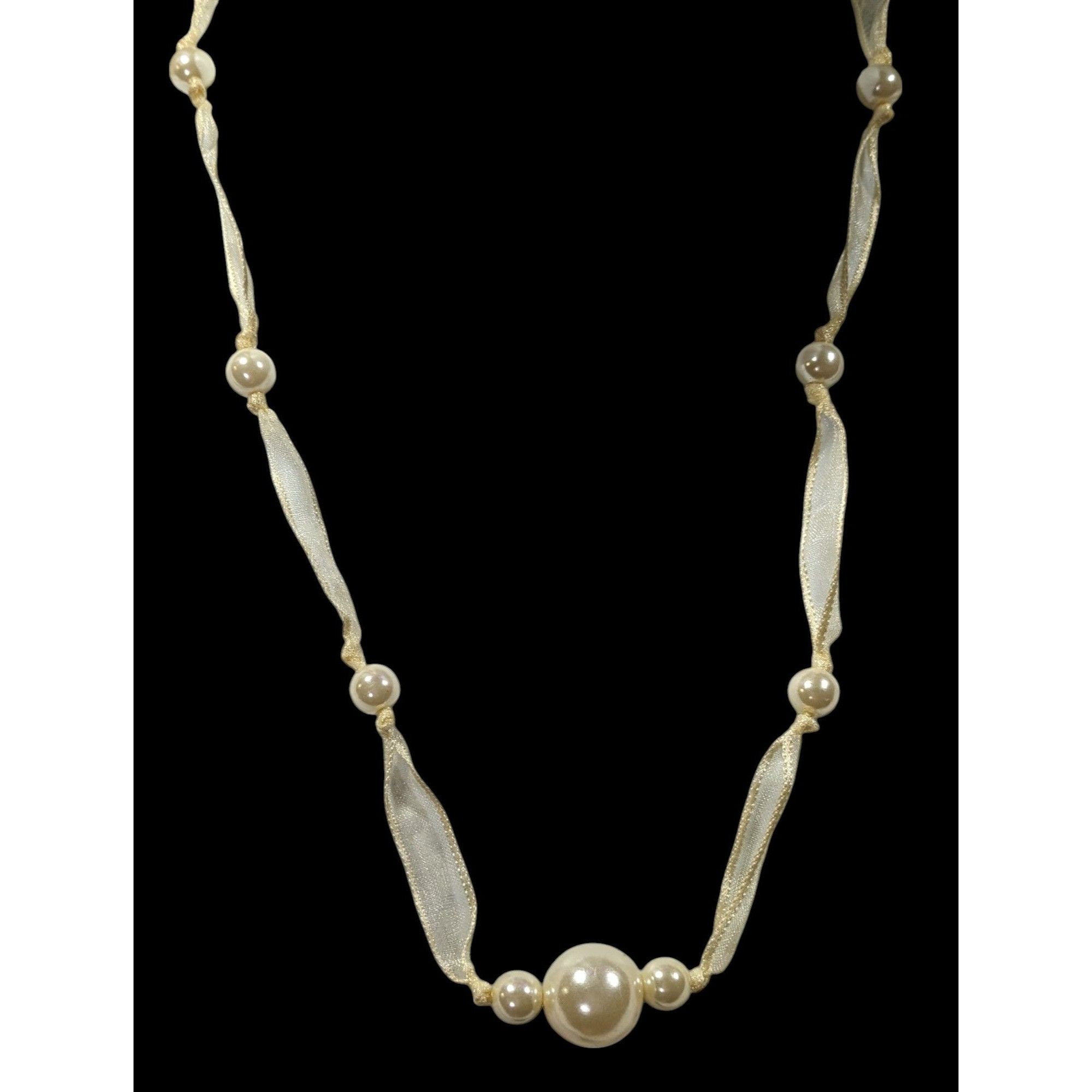 Other Coquette Pearl Ribbon Tie On Station Necklace Size ONE SIZE - 3 Thumbnail