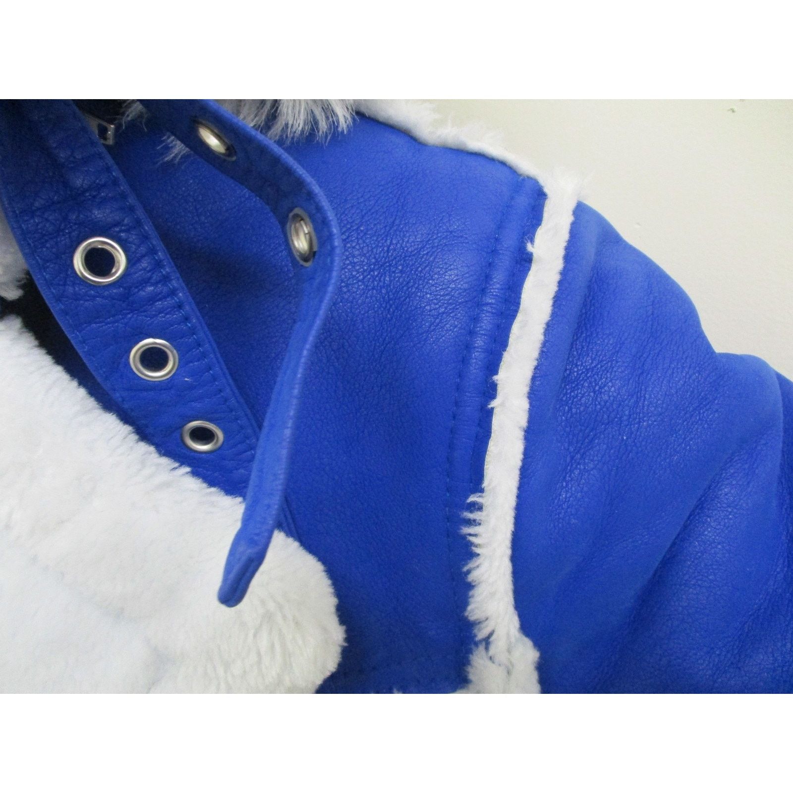 Jordan Craig Jordan Craig Coat Women Sm Blue Faux Leather Hooded Fur Trim Size S / US 4 / IT 40 - 8 Thumbnail
