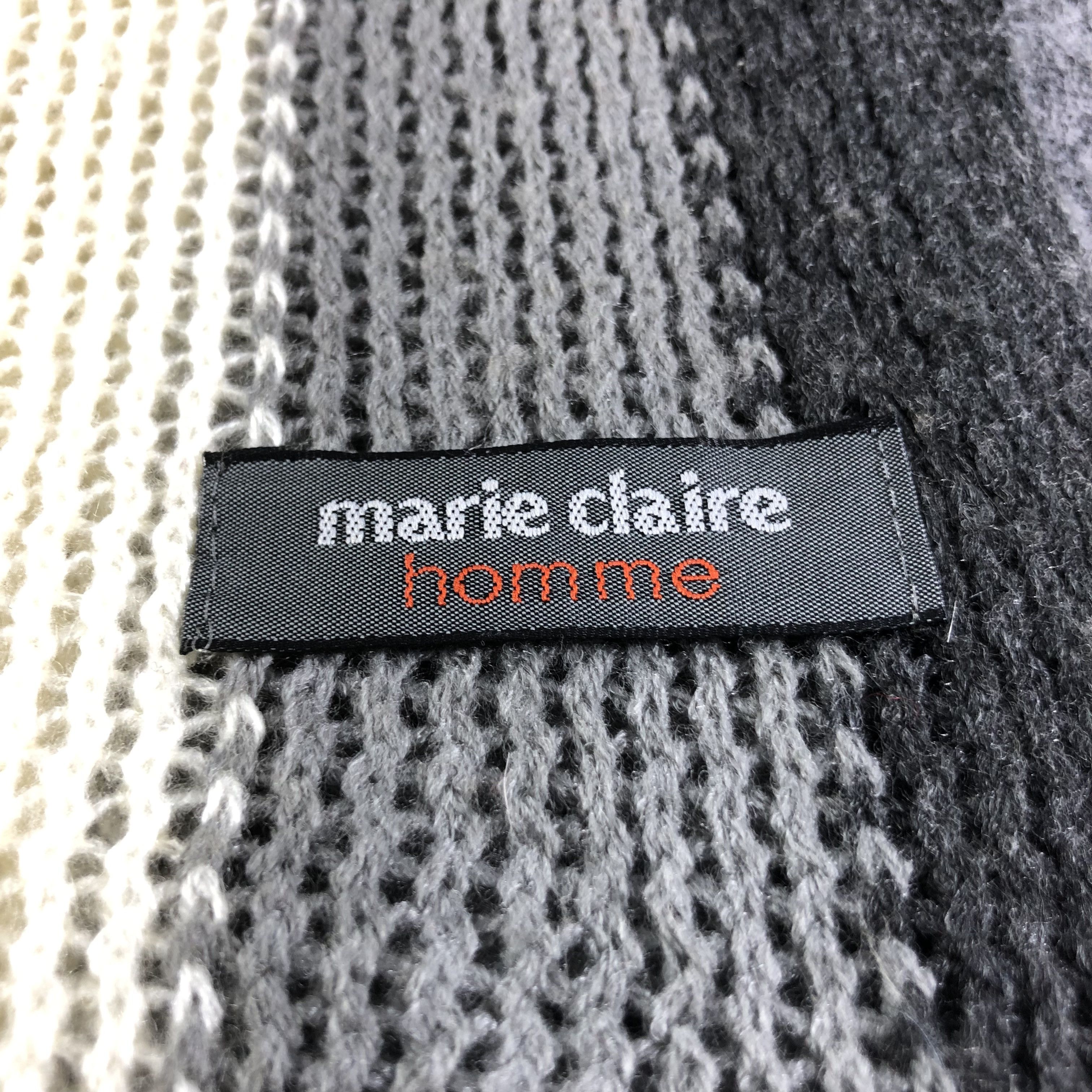 Vintage Marie Claire Homme Striped Knit Scarf Muffler V1519 Size ONE SIZE - 4 Thumbnail