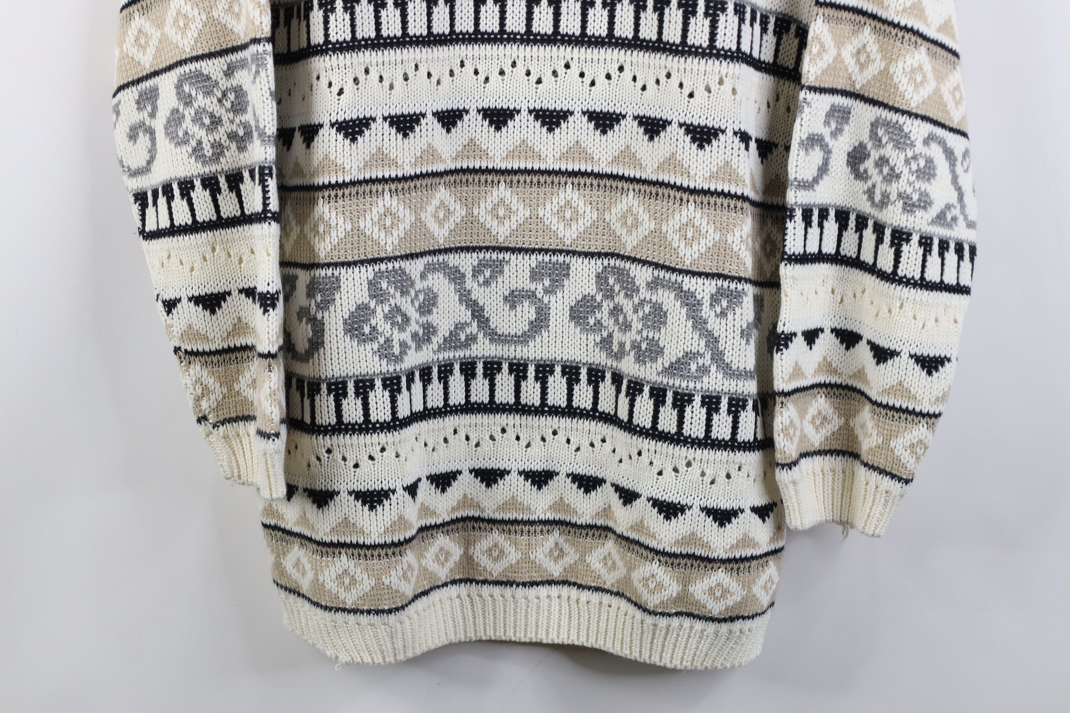 Vintage Vintage 90s Streetwear Fair Isle Knit Collared Sweater USA Size S / US 4 / IT 40 - 3 Thumbnail
