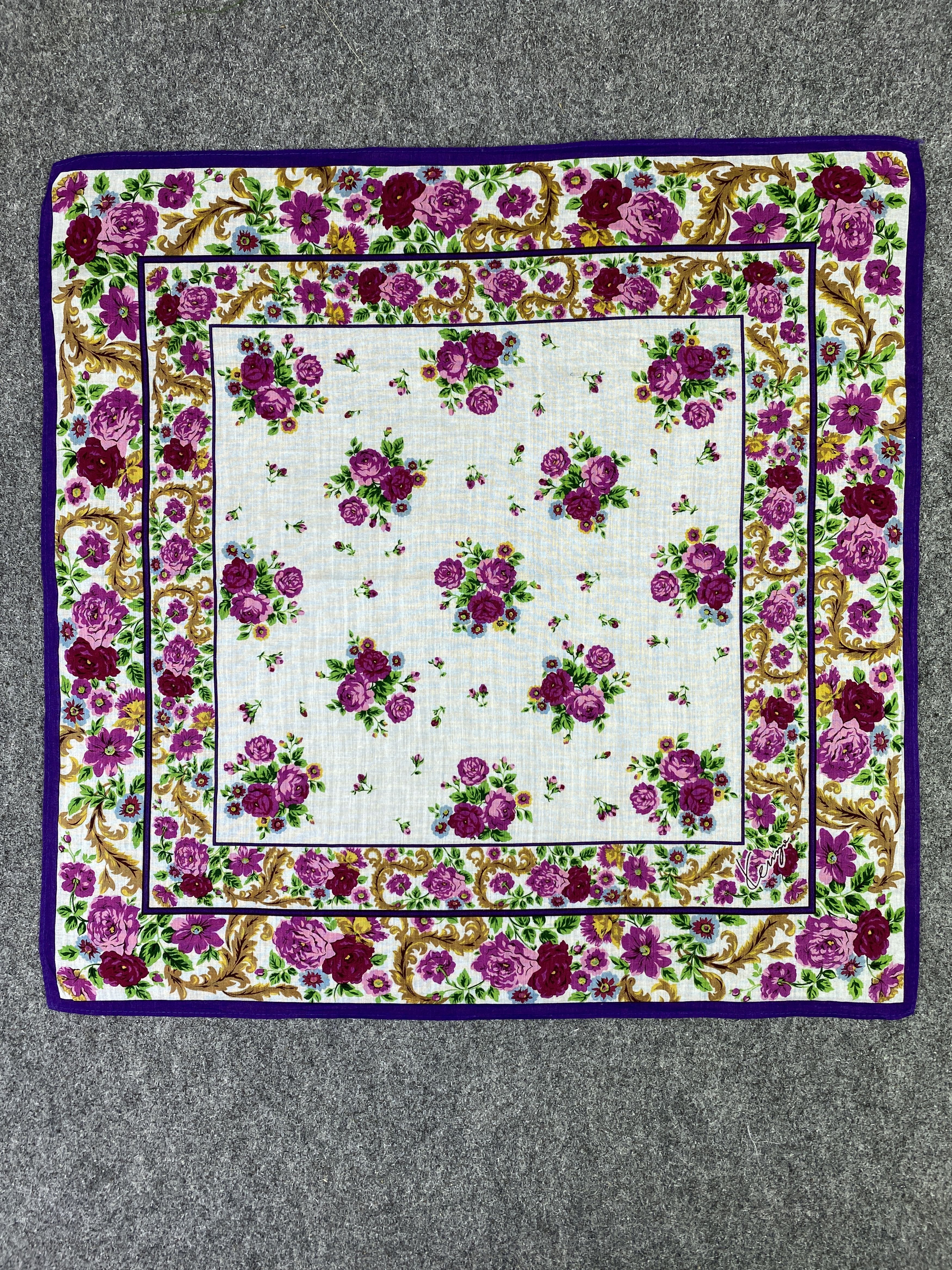 Kenzo Vintage Kenzo Flowers Handkerchief / Neckerchief KT0193 Size ONE SIZE - 4 Thumbnail