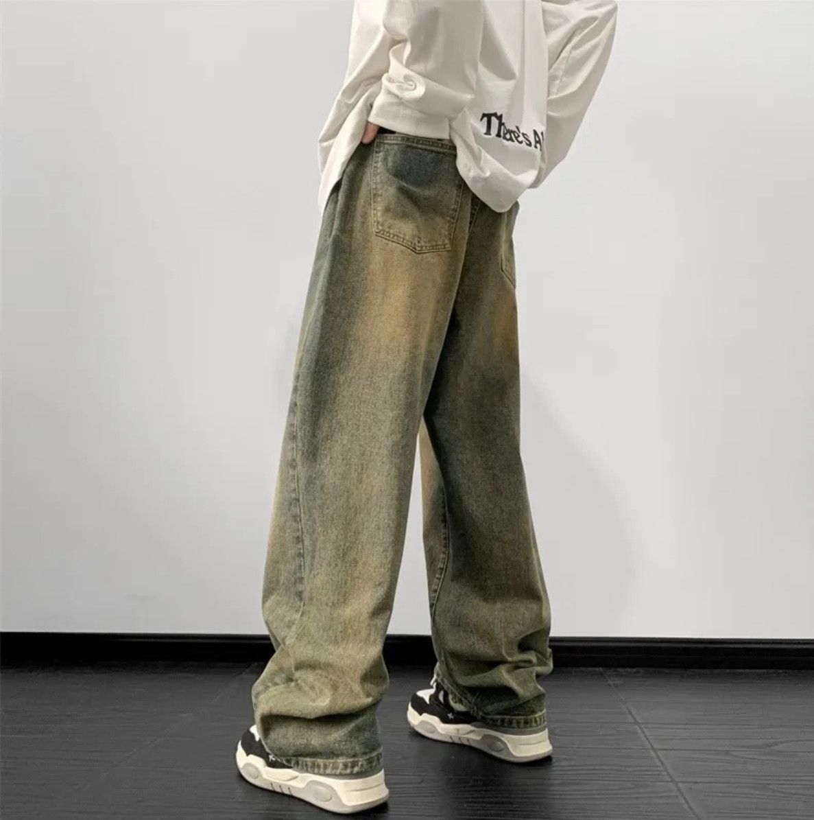 Jean Jeans Men 2024 Spring Wide Leg Jeans Male Size US 29 - 3 Thumbnail
