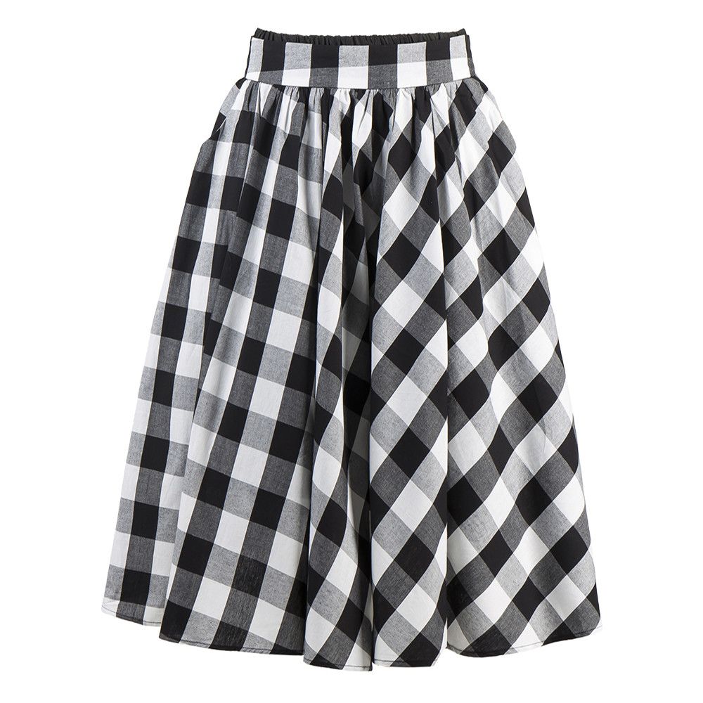 Other Flannel Vintage Plaid Circle Skirt - Knee Length Checked Size 36" / US 14 / IT 50 - 1 Thumbnail