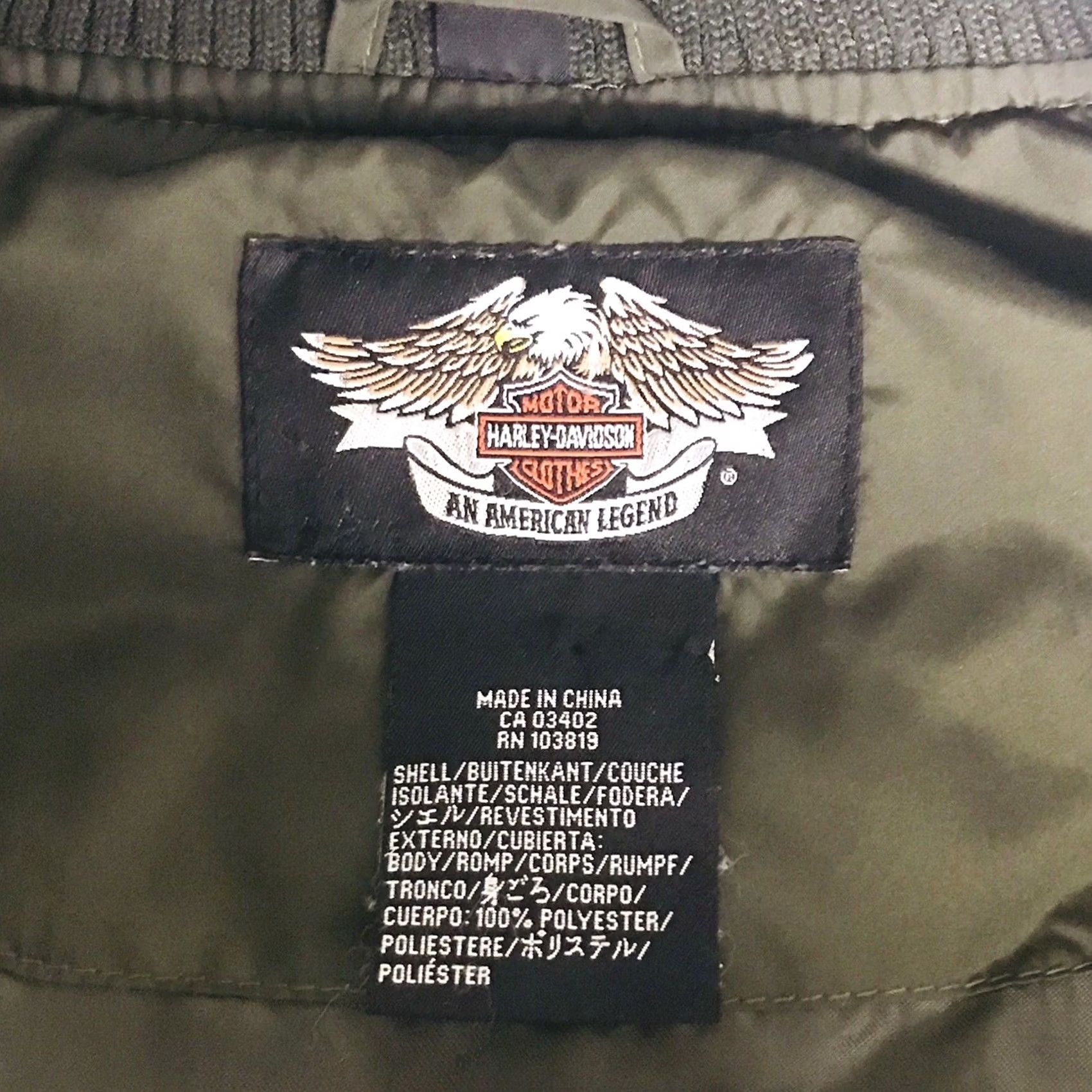 Harley Davidson VINTAGE Harley-Davidson Women Green Embroidered Zip Hybrid Cropped Removable Sleeves Jacket L Size L / US 10 / IT 46 - 3 Thumbnail
