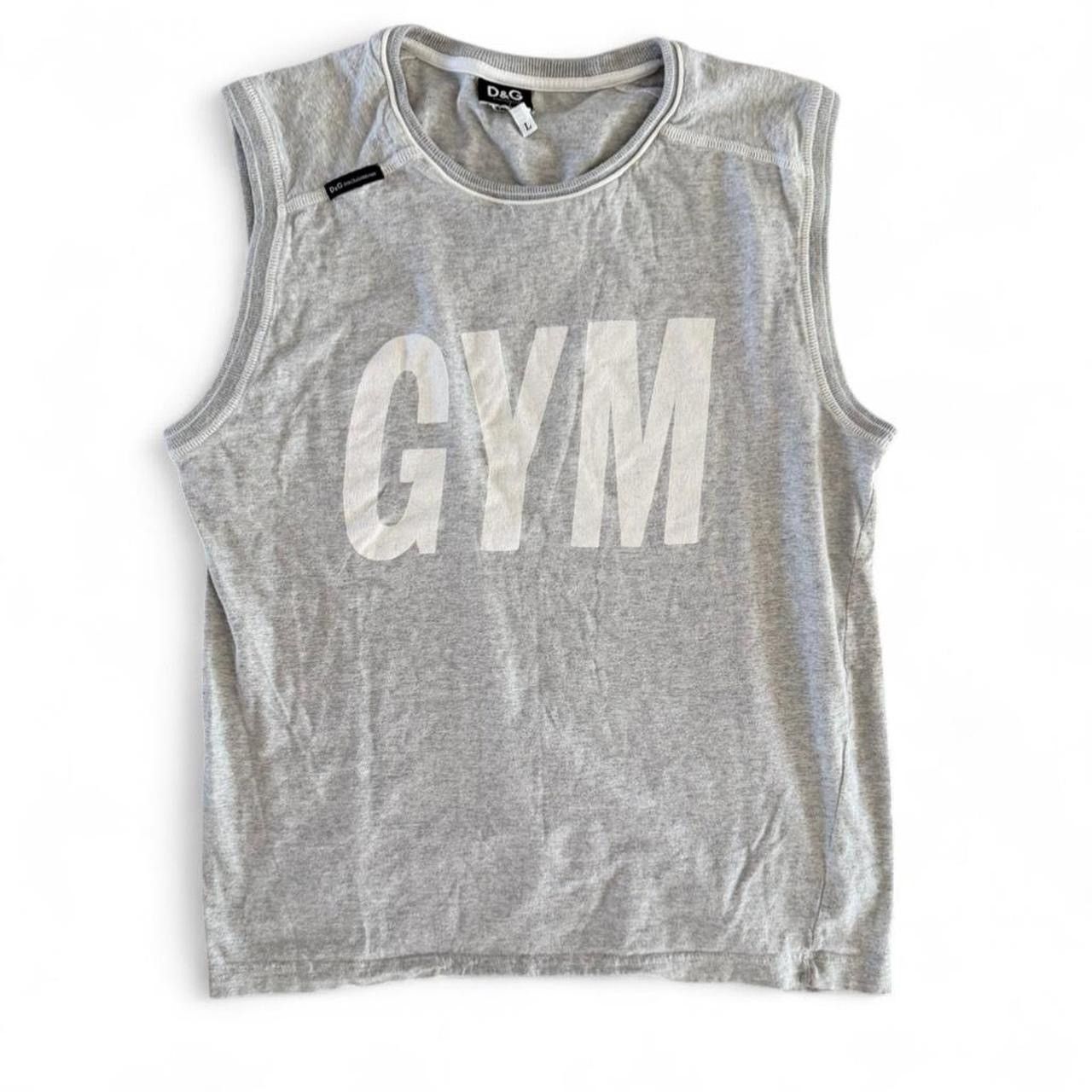 Dolce & Gabbana D&G Dolce & Gabbana Gym Print Tank Top Grey 2005 Size US L / EU 52-54 / 3 - 5 Thumbnail
