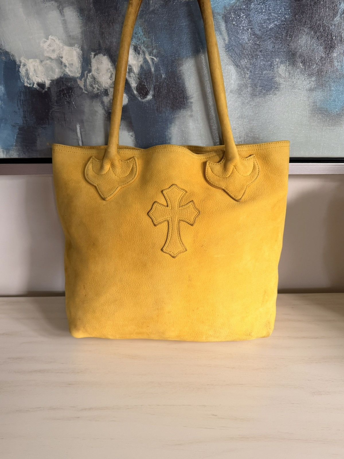 Chrome Hearts Chrome Hearts Yellow Nubuck Cross Patch FS Tote Bag Size ONE SIZE - 1 Thumbnail