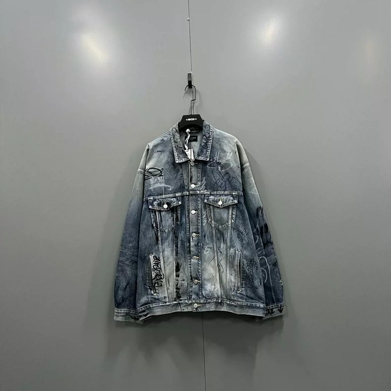 Balenciaga Balenciaga Graffiti letter denim jacket Size US L / EU 52-54 / 3 - 1 Thumbnail