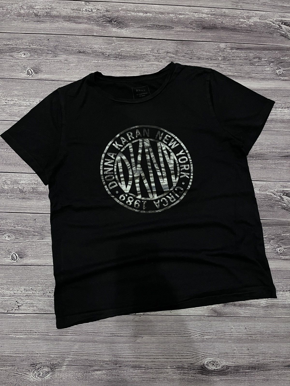 DKNY × Donna Karan DKNY Black Logo T-Shirt - Size M Size M / US 6-8 / IT 42-44 - 1 Thumbnail