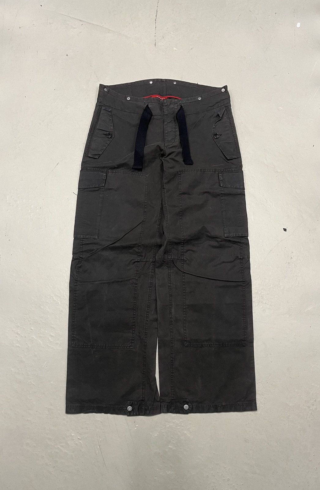 Prada Archive rare waxed vintage 90s cargo pocket pants Size US 32 / EU 48 - 1 Thumbnail