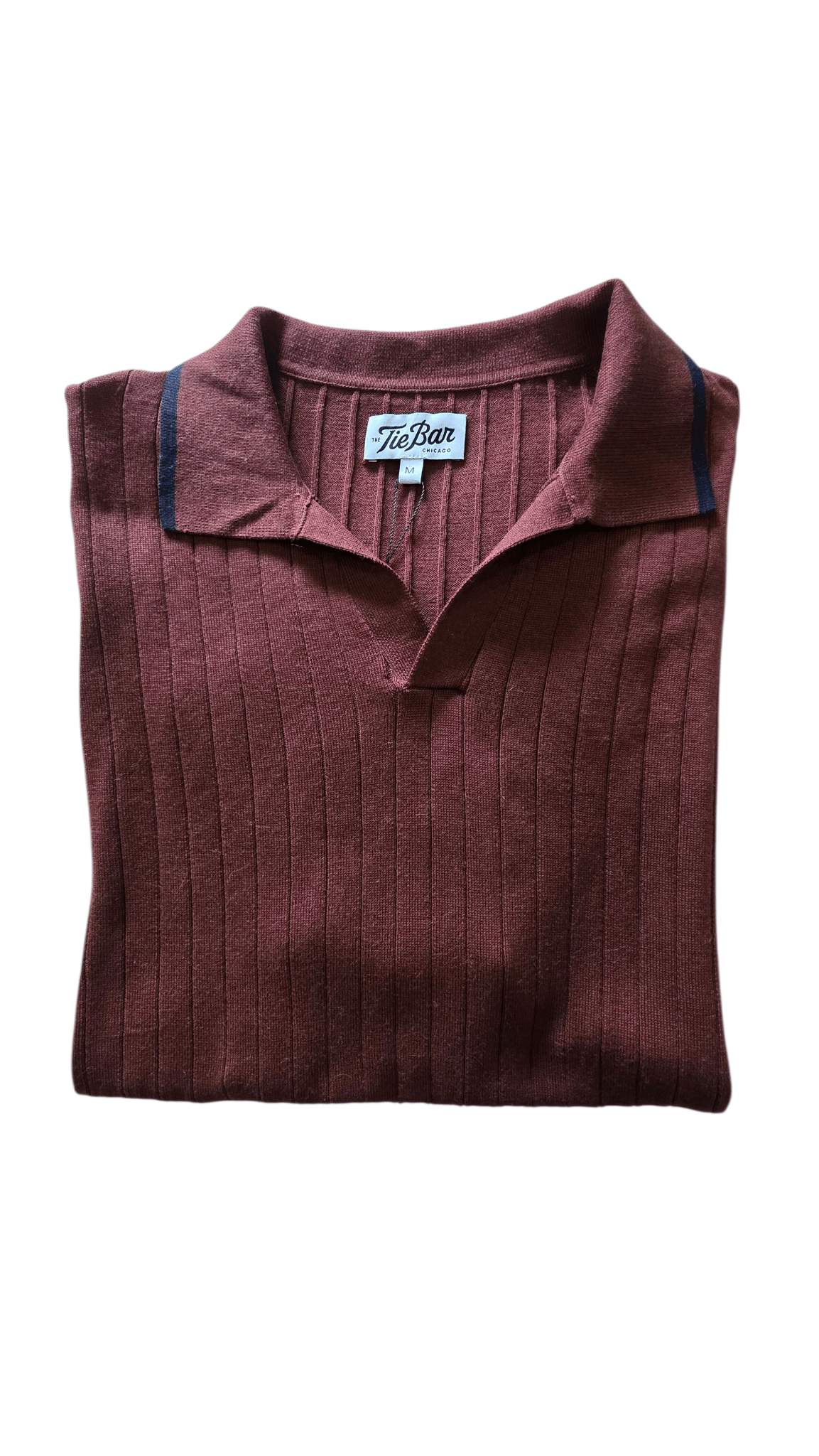 The Tie Bar The Tie Bar Chicago Ribbed Knit Polo-FASHIONELLA Size US M / EU 48-50 / 2 - 3 Thumbnail