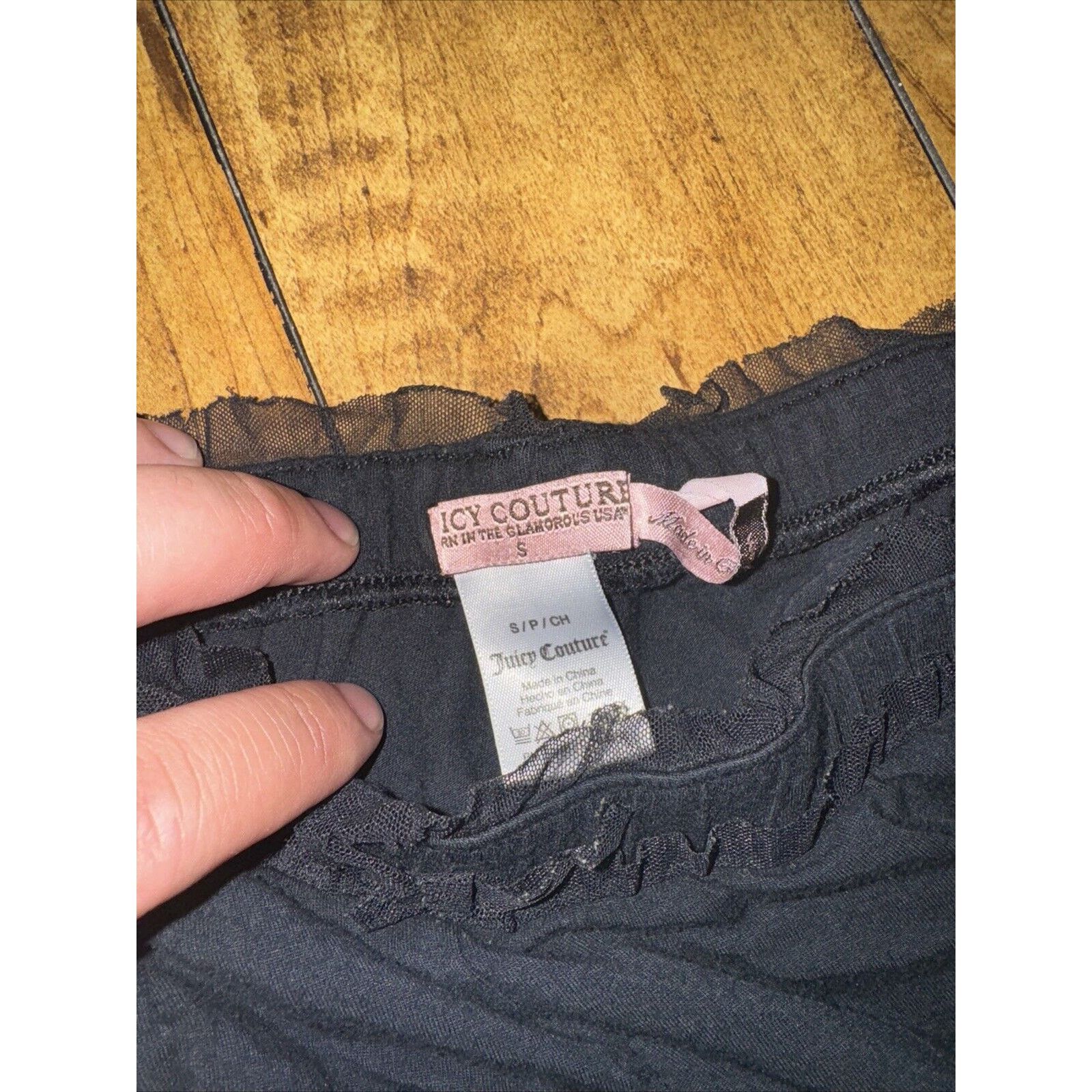 Japanese Brand × Juicy Couture × Vintage Juicy Couture Pajama Bottoms Black Size Small 26x29 Size 4XL / US 24-26 - 3 Thumbnail