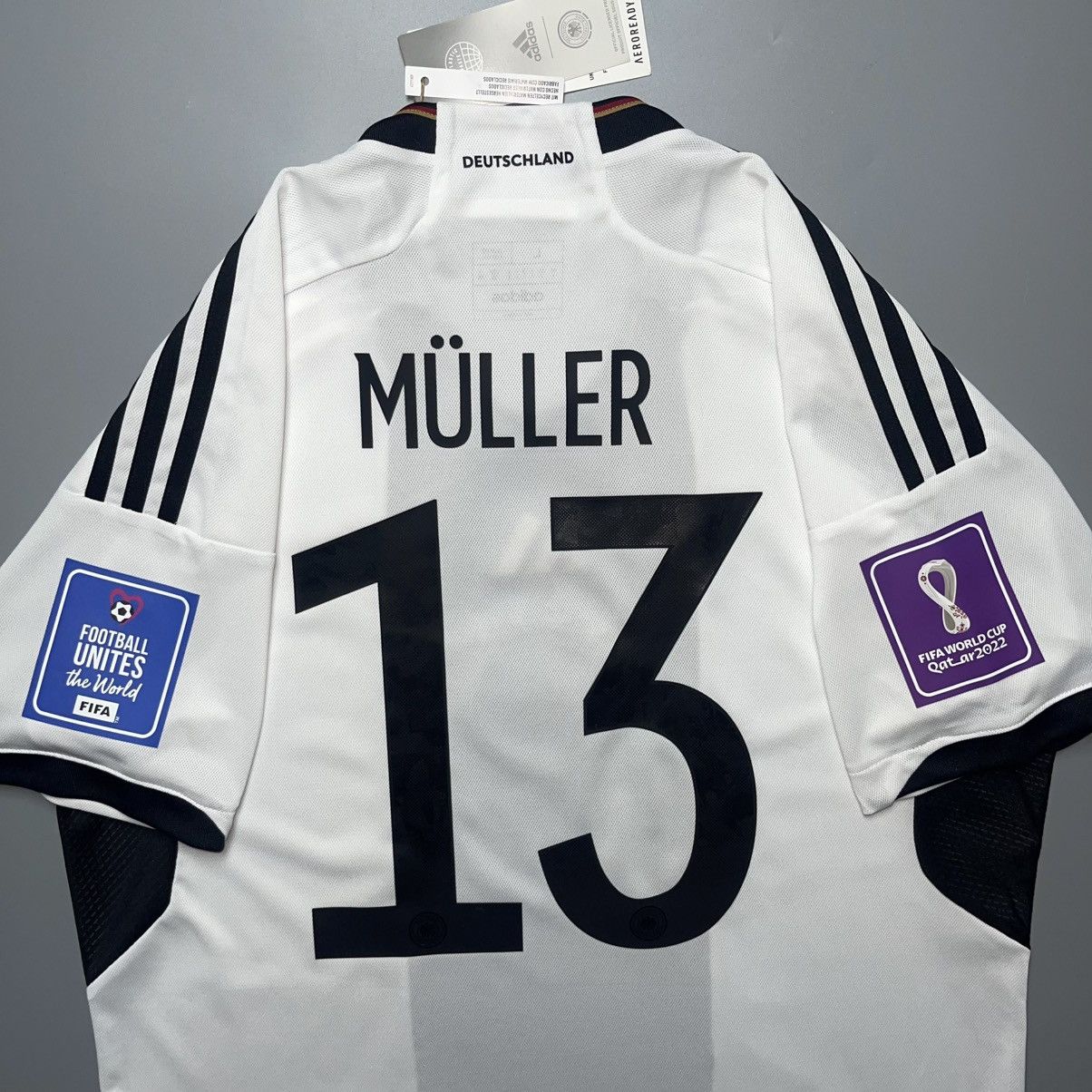 Adidas GERMANY ADIDAS 2022 WORLD CUP SOCCER HOME JERSEY #13 MULLER Size US L / EU 52-54 / 3 - 10 Thumbnail