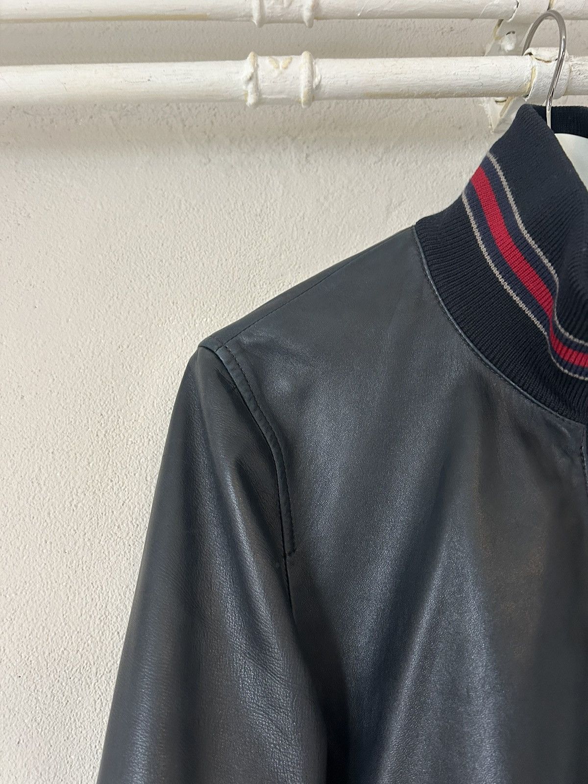 Gucci Gucci Black Lambskin Leather Bomber Jacket - Size IT 46 Size US S / EU 44-46 / 1 - 5 Thumbnail