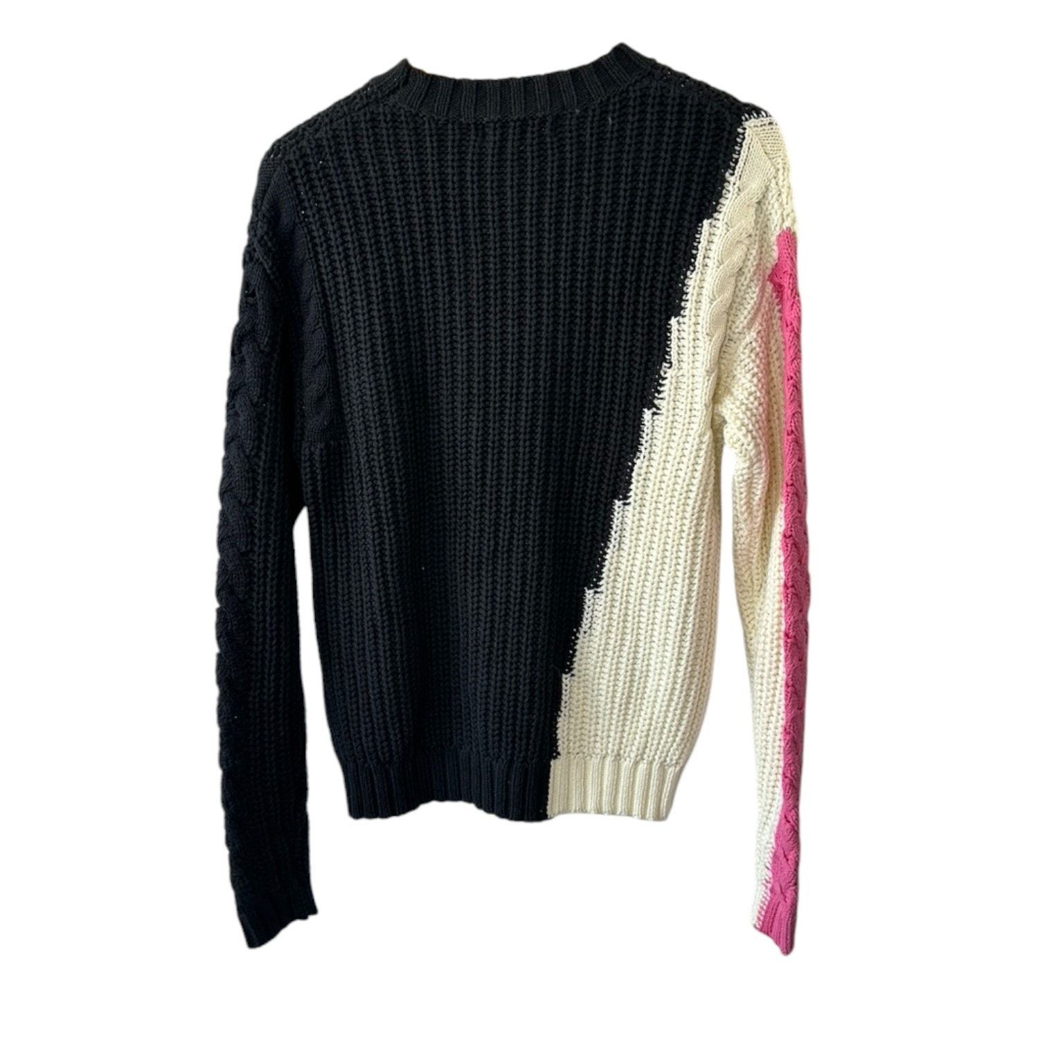 Central Park West Central Park West Black Ivory Pink Medium Knit Sweater Size S / US 4 / IT 40 - 6 Thumbnail