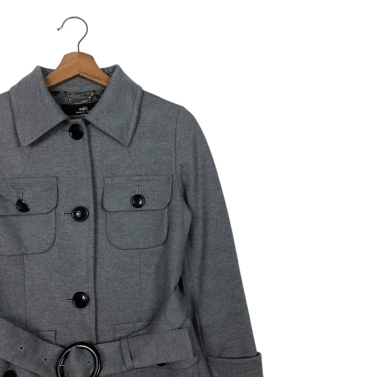 Yohji Yamamoto 🔥VINTAGE WOOL LONG JACKET BELTED INED MULTI POCKETS Size M / US 6-8 / IT 42-44 - 8 Thumbnail