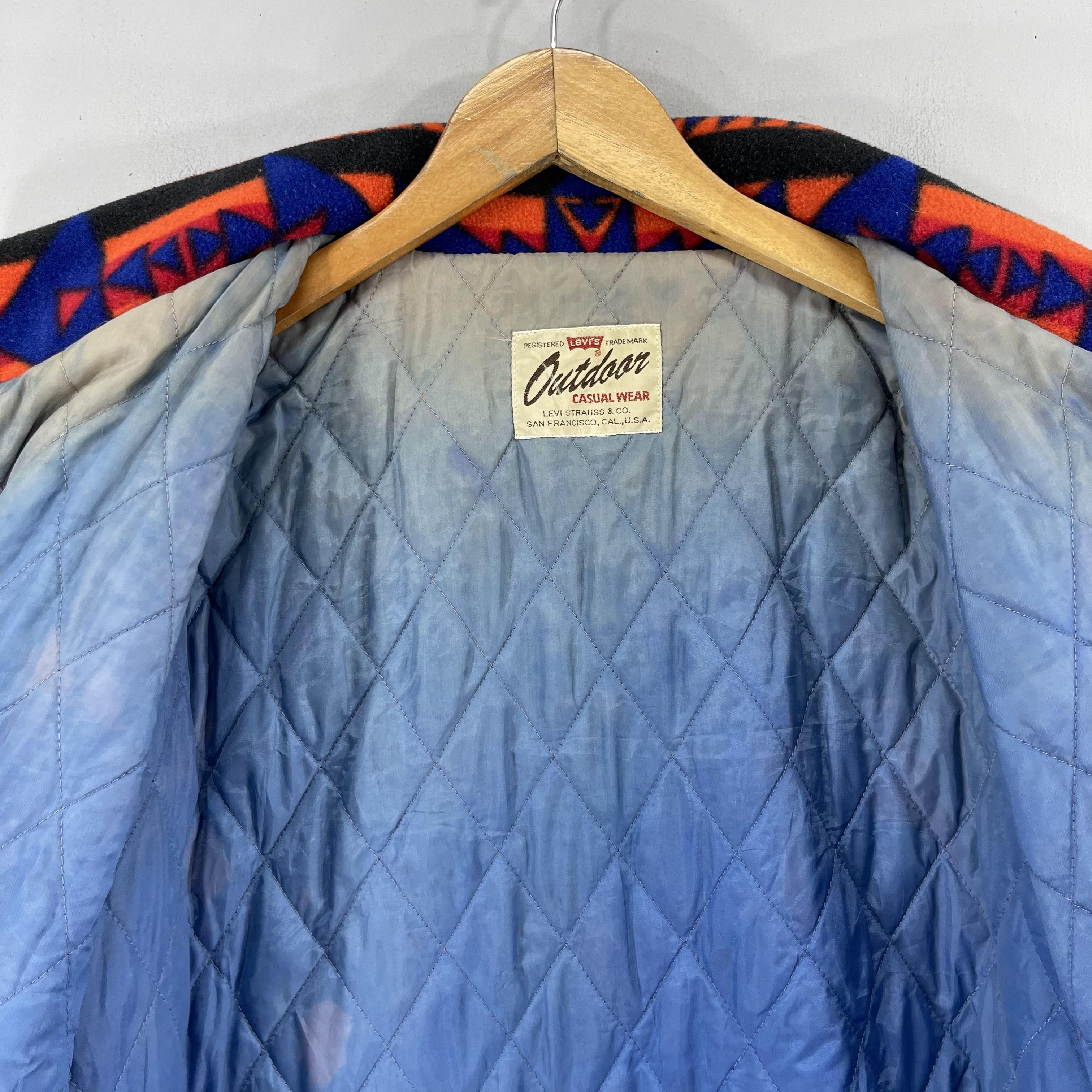 Levi's × Levi's Vintage Clothing Vintage 90s LEVIS Aztec Navajo Puffer Fleece Zipper Jacket Size US L / EU 52-54 / 3 - 10 Thumbnail