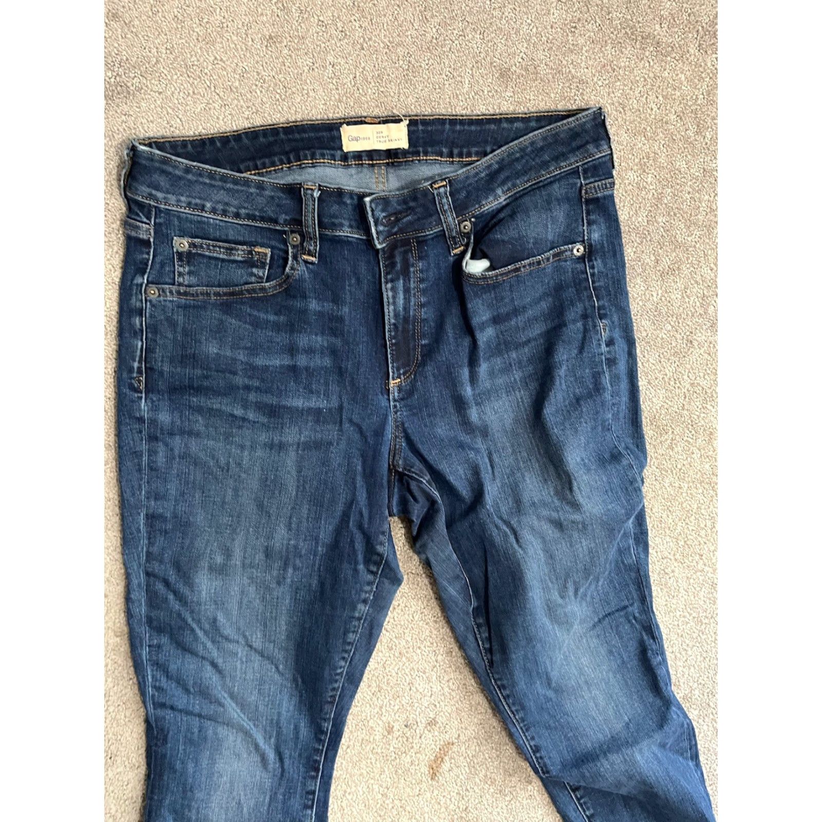 Gap Gap 1969 Women Jeans 32R Blue Cotton Blend Mid Rise Skinny Denim 5-Pocket City Size 24" / US 00 / IT 34 - 2 Thumbnail