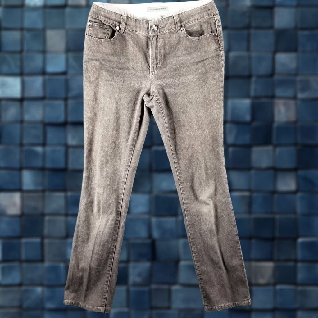 Vintage Chico's Platinum Denim Ultimate Fit Slim Leg Tan Jeans Womens Size 1 32x29 5-Pocket Embroidered Medium Wash Denim Casual Pants Size 25" / US 0 / IT 36 - 1 Thumbnail