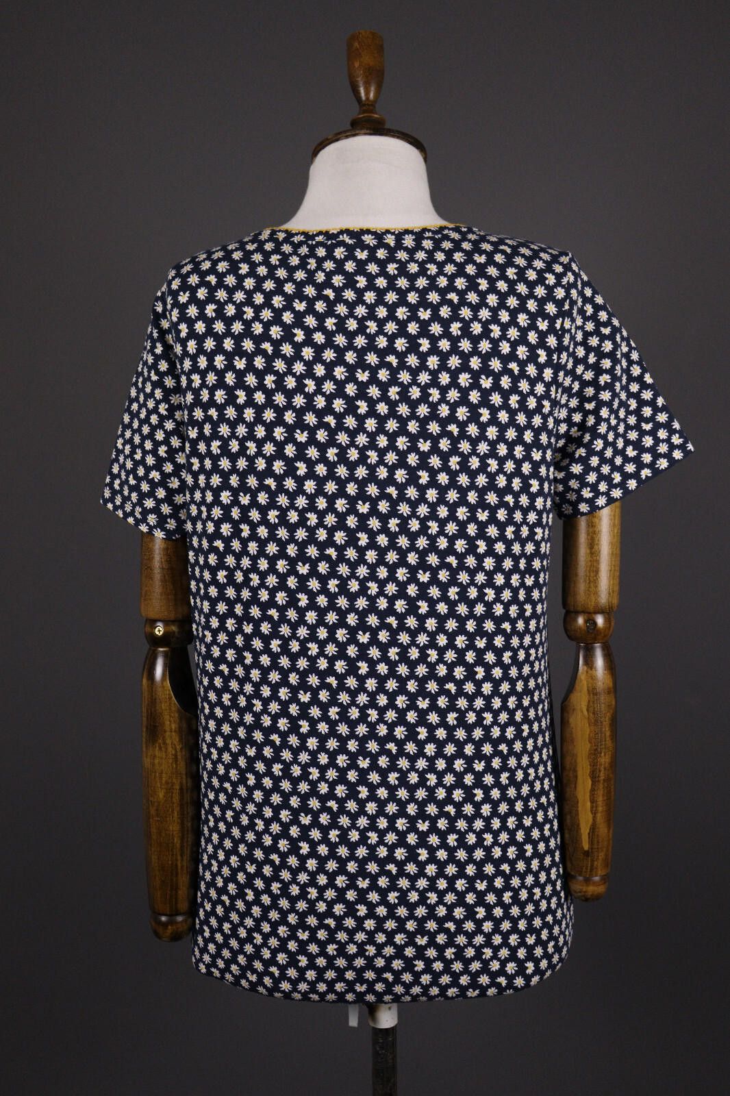 Designer Deerberg by Oska Blue Floral Short Sleeve Top Shirt Size S Size S / US 4 / IT 40 - 5 Thumbnail