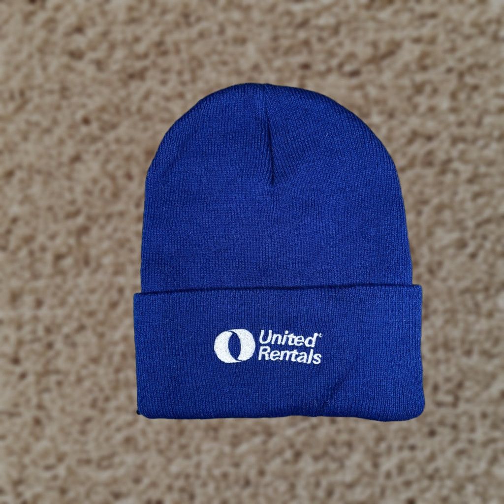 Port & Company VINTAGE United Rentals Beanie Toque Adult One Size Blue Knit Embroidered 100% Acrylic Size ONE SIZE - 1 Thumbnail