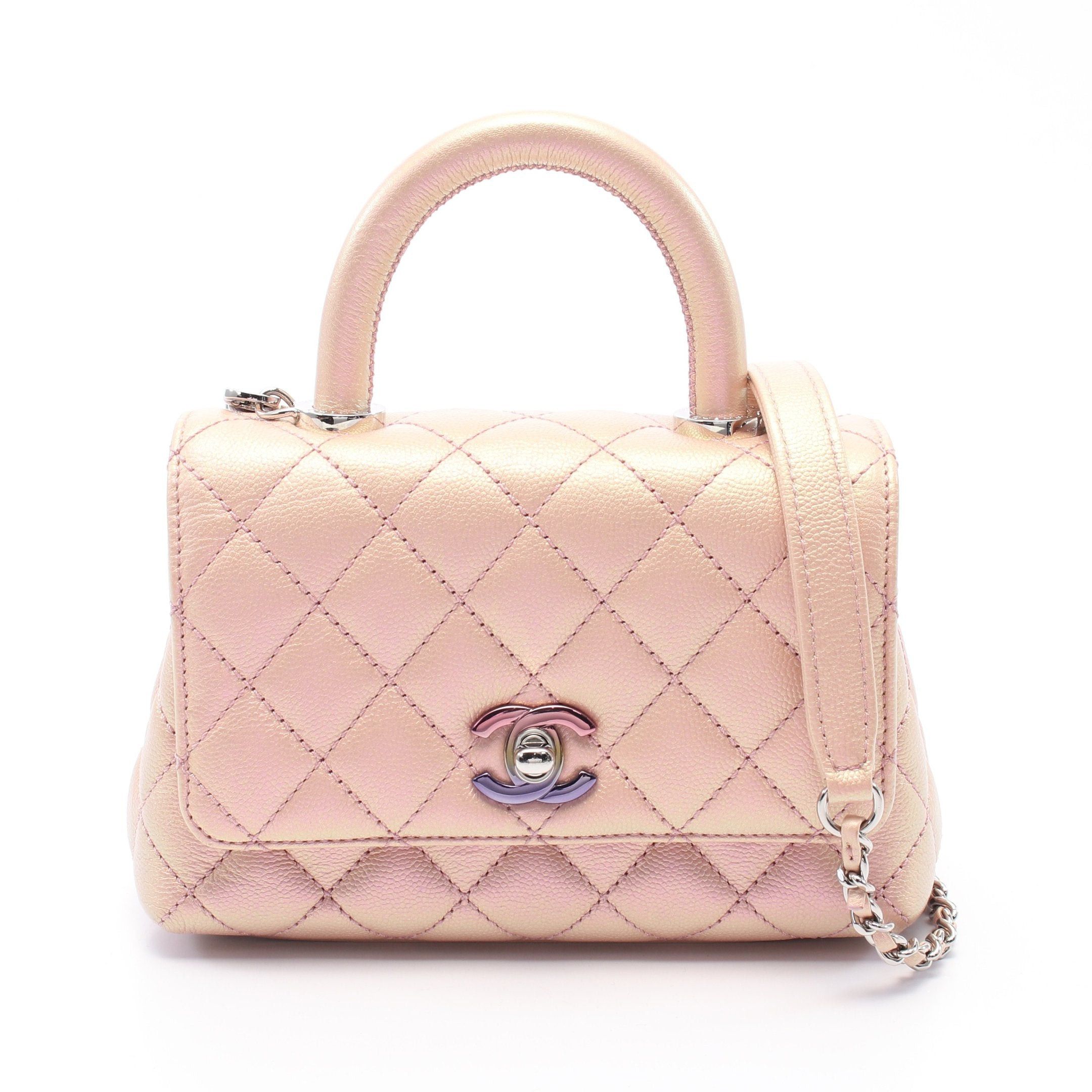 Chanel Chanel Coco Handle Xxs Top Handbag Leather Pink Silver Hardware Metallic Size ONE SIZE - 1 Thumbnail