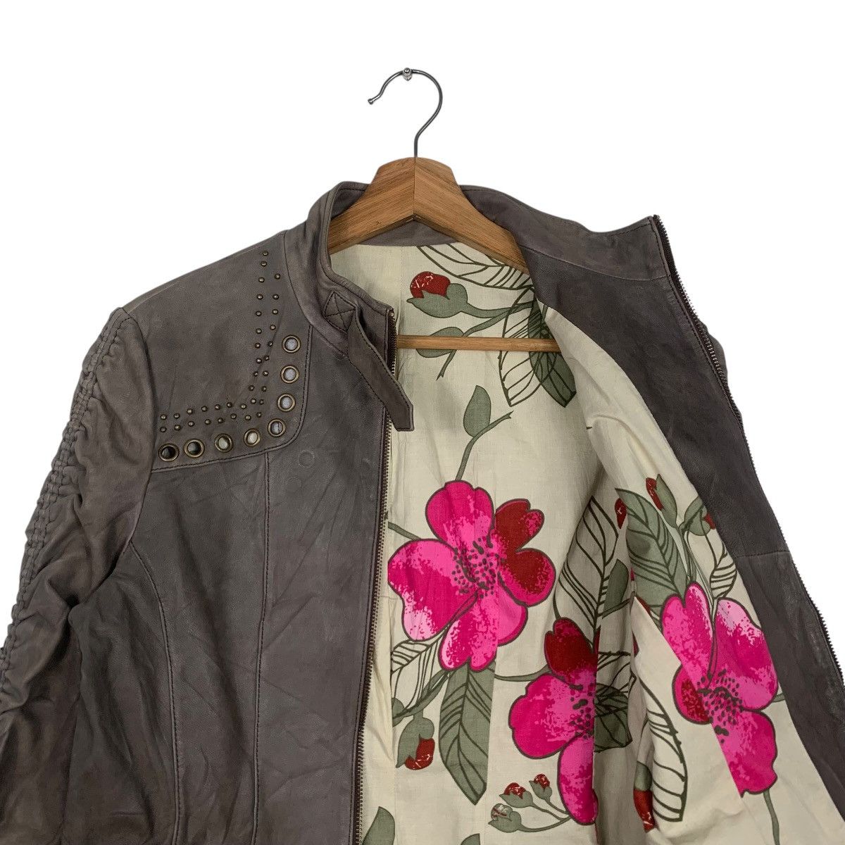 Japanese Brand Stylish Fashion Women’s Leather Jacket #1800-C16 Size S / US 4 / IT 40 - 8 Thumbnail