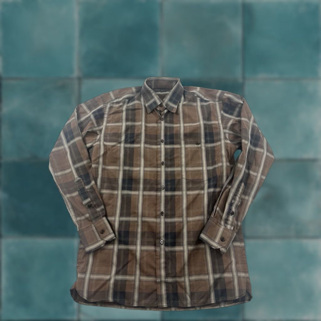 Ike Behar IKE BEHAR Mens Brown Plaid Button Up Long Sleeve Shirt Medium Size US M / EU 48-50 / 2 - 1 Thumbnail