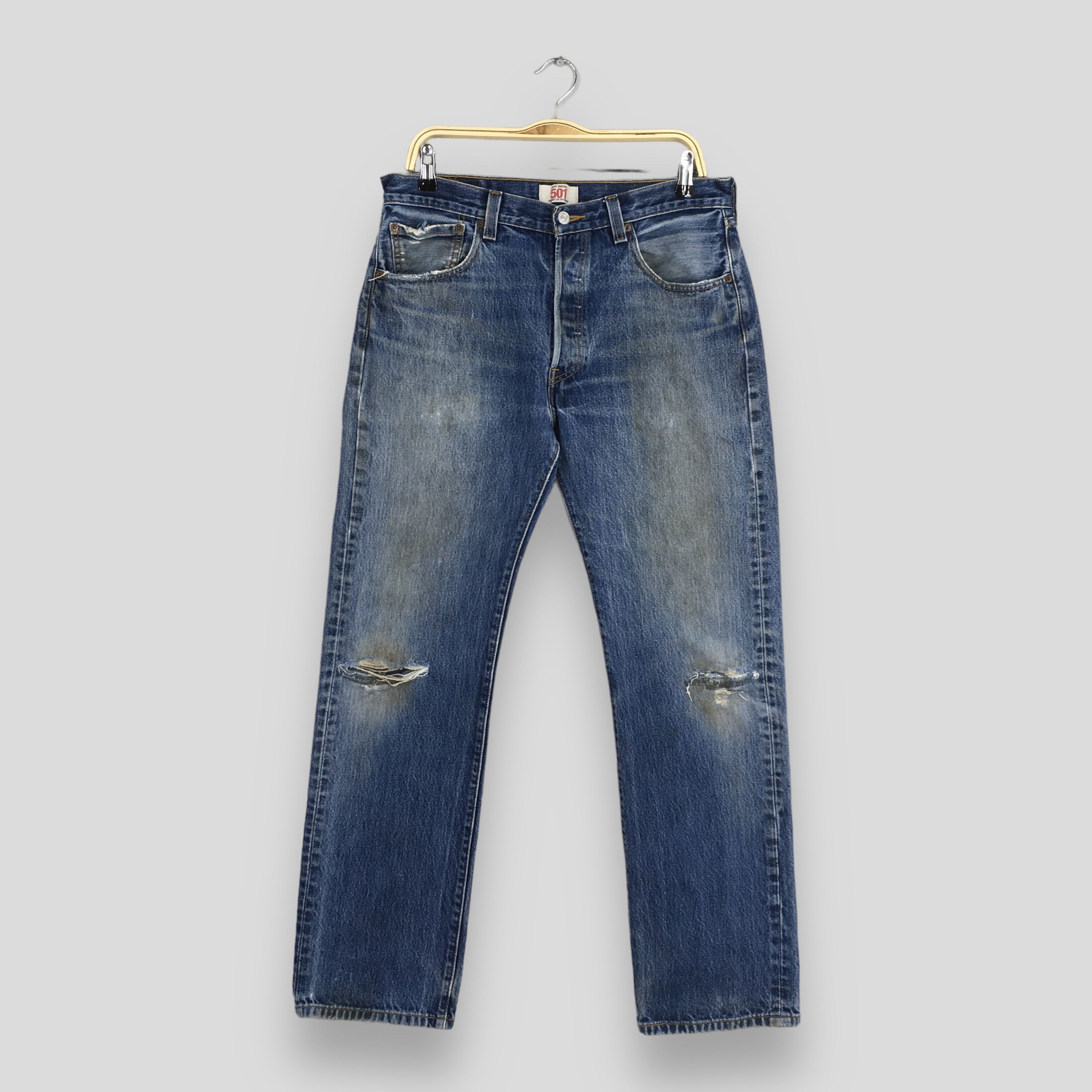Levi's Size 32x30.5 Vintage 80s Levi's 501 Regular Fit Jeans S1591 Size US 32 / EU 48 - 1 Thumbnail