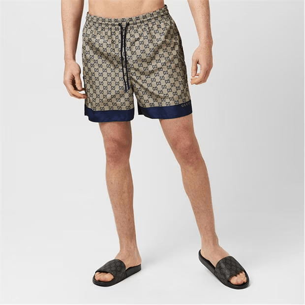 Gucci Men'S Gg Print Poplin Swim Shorts Size US 28 / EU 44 - 5 Thumbnail