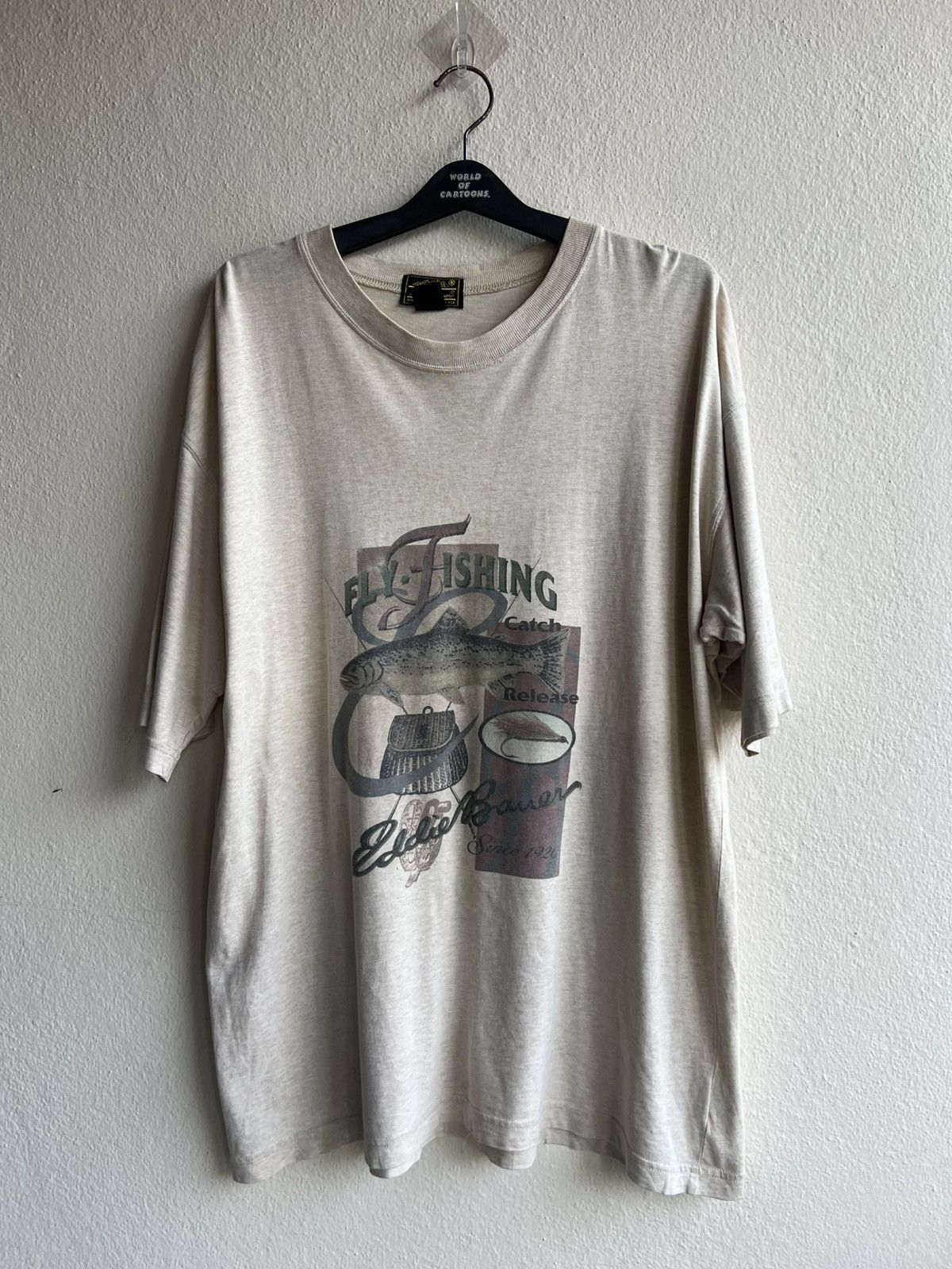 Eddie Bauer × Vintage Vintage 90s Eddie Bauer Fly Fishing t shirt Size US XL / EU 56 / 4 - 1 Thumbnail