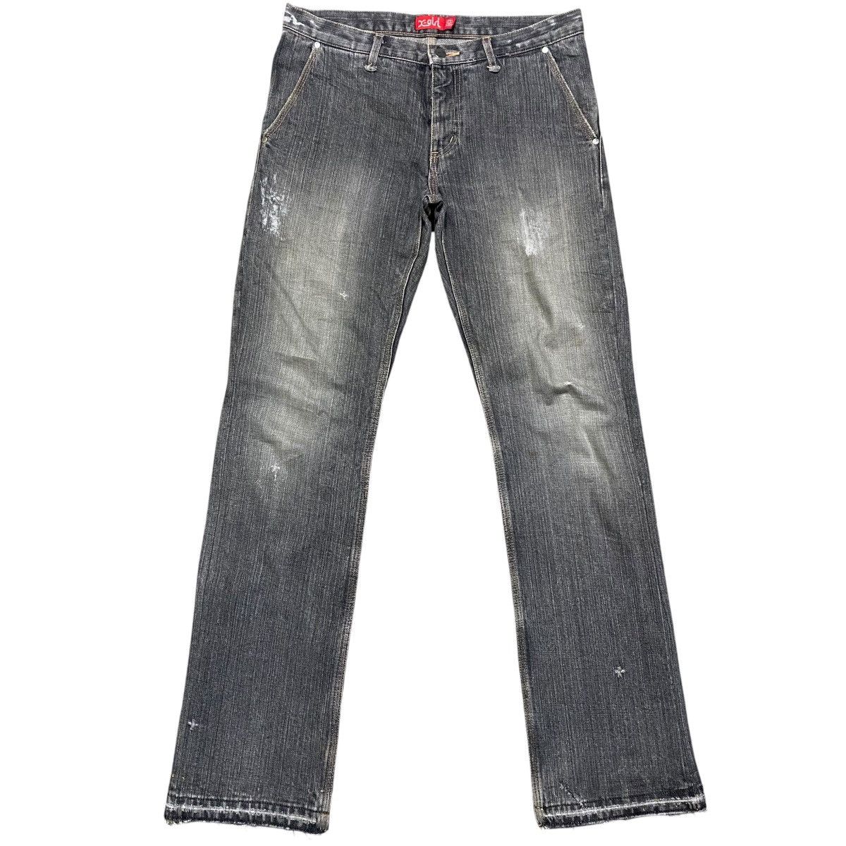 Hysteric Glamour Vintage X-Girl Distressed Denim Faded Black Jeans Size US 30 / EU 46 - 1 Thumbnail