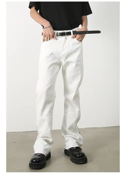 Japanese Brand × Jean Pants Men's loose straight raw edge casual flared jeans Size US 32 / EU 48 - 2 Thumbnail
