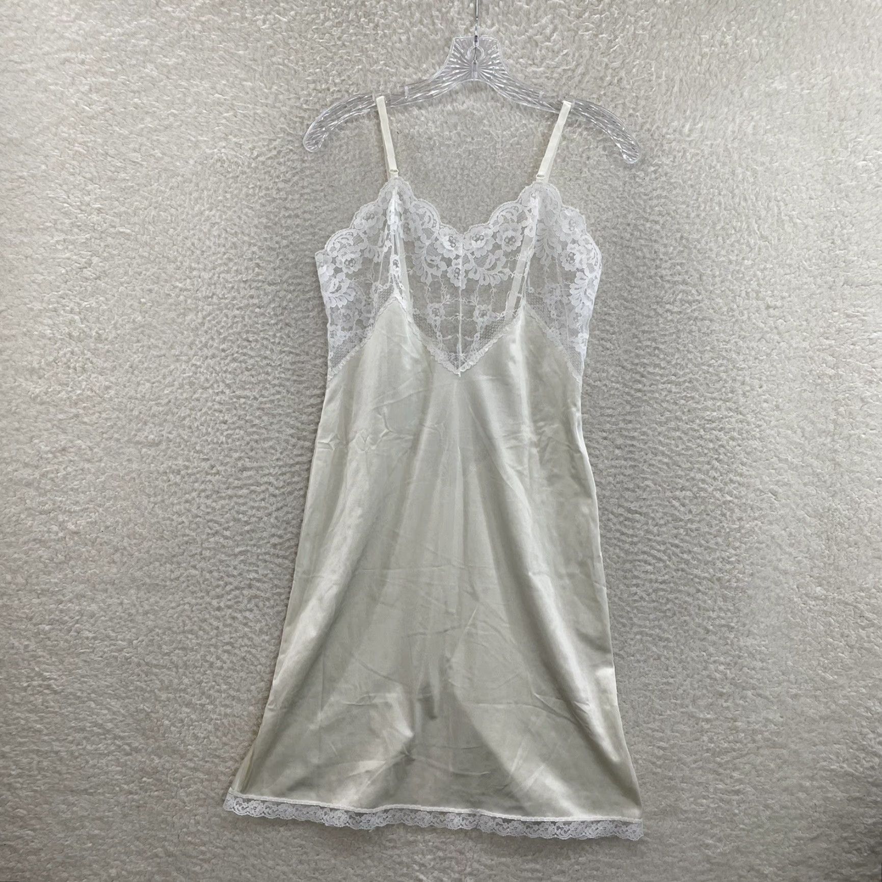 Vintage VINTAGE 90s Slip Dress White Ivory Cream Victorian Edwardian Chemise Negligee Womens 34 S Size S / US 4 / IT 40 - 2 Thumbnail